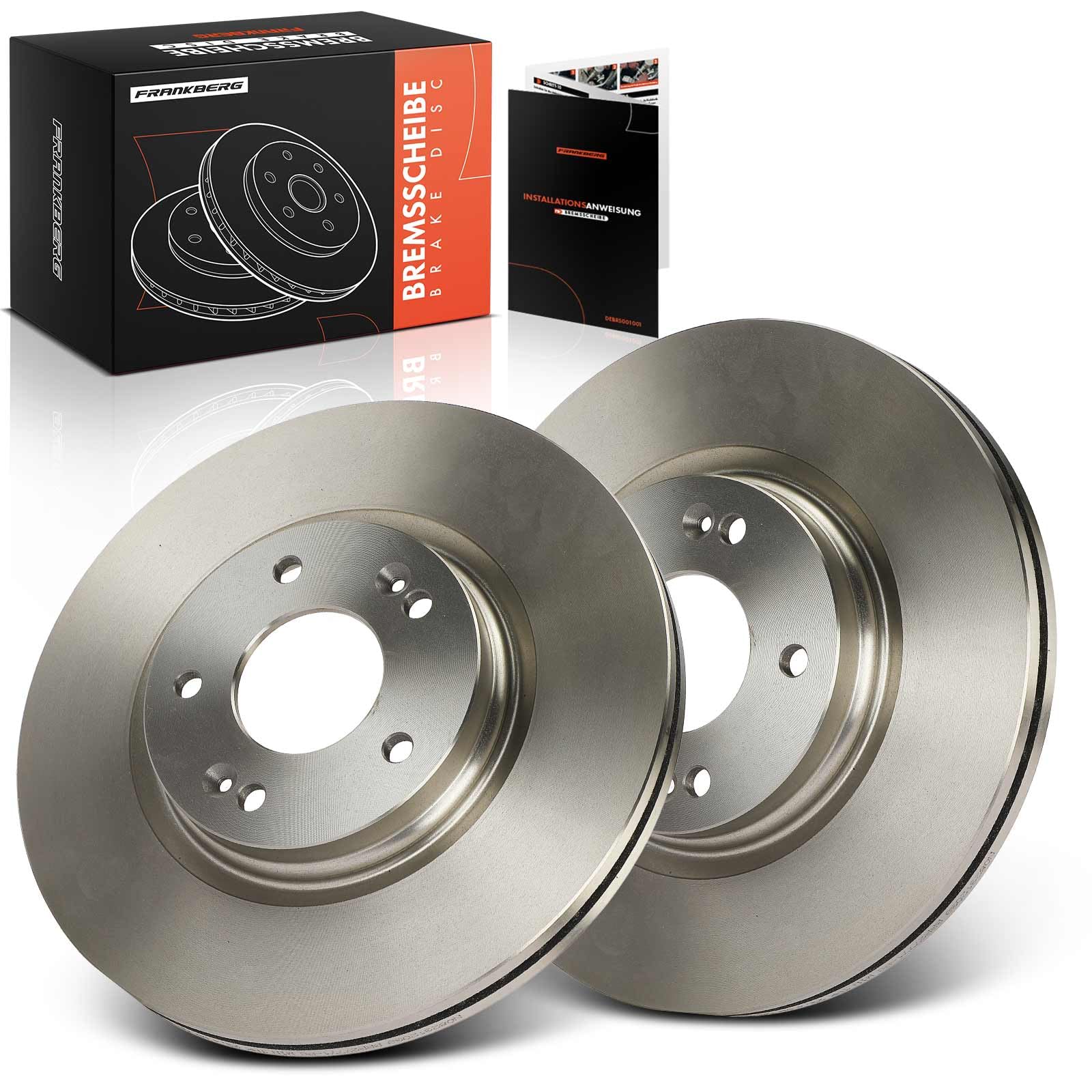 Frankberg Zestaw tarcz hamulcowych wraz z 2 x tarczami hamulcowymi przednimi wentylowanymi Ø 305 mm kompatybilne z Tucson TL TLE Kona OS OSE OSI Sportage QL QLE Replace# 51712C1000,51712J9100