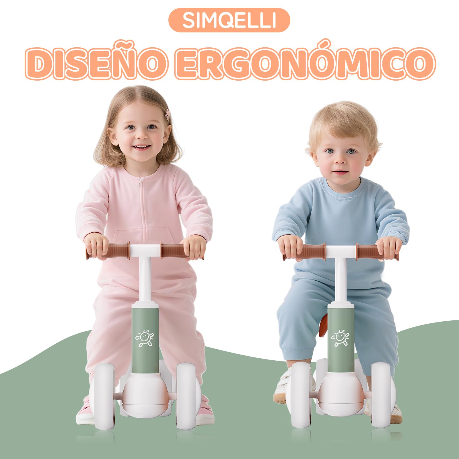 Bicicleta de Equilibrio para Niños de 1 Año, Correpasillos Bebé Juguetes Niños de 10 a 24 Meses, Primera Bicicleta sin Pedal con 4 Ruedas, Bici Equilibrio Cumpleaños