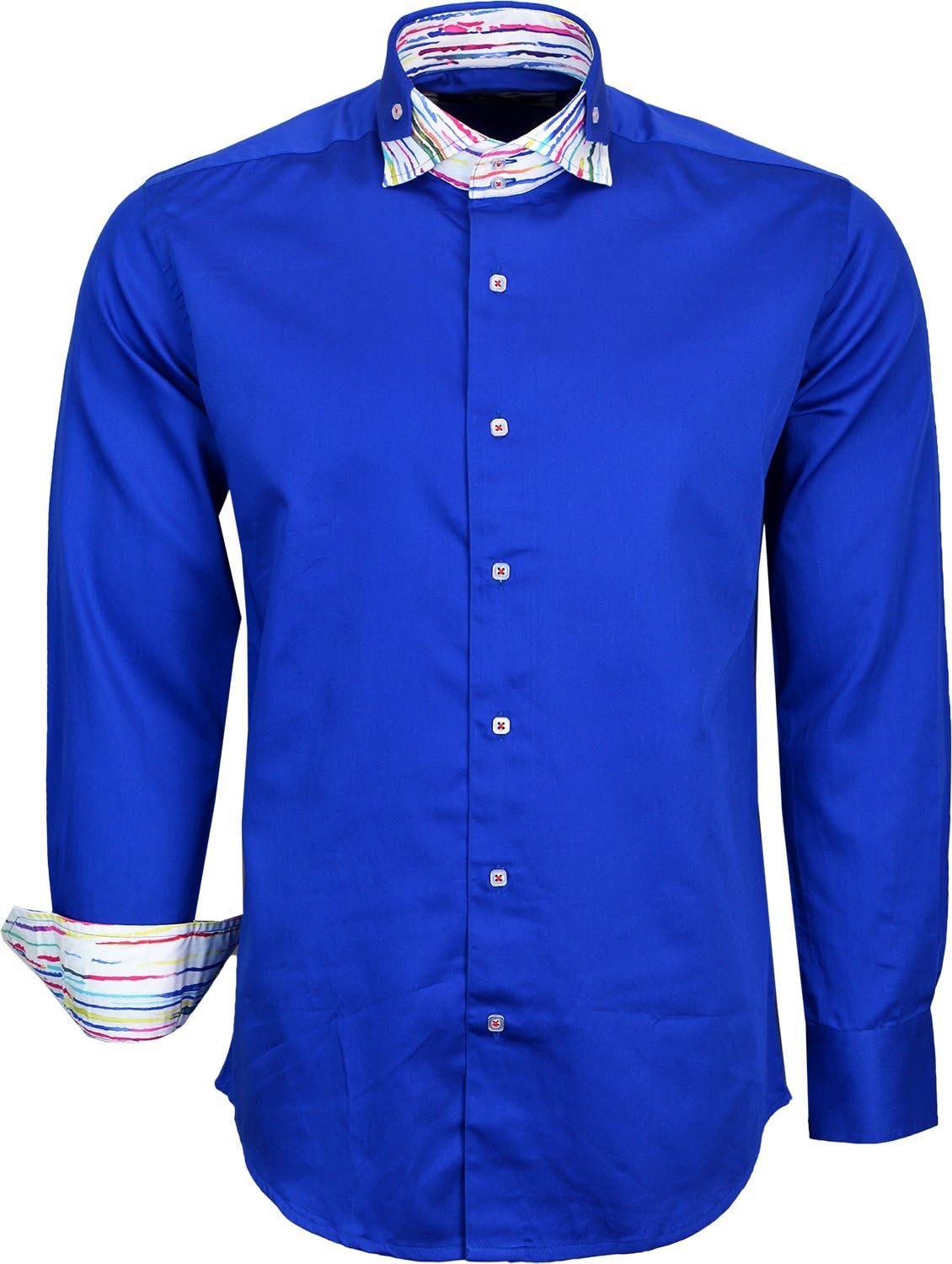 Designer Italian Shirt Slim Fit Long Sleeves Casual Shirts Double Collar