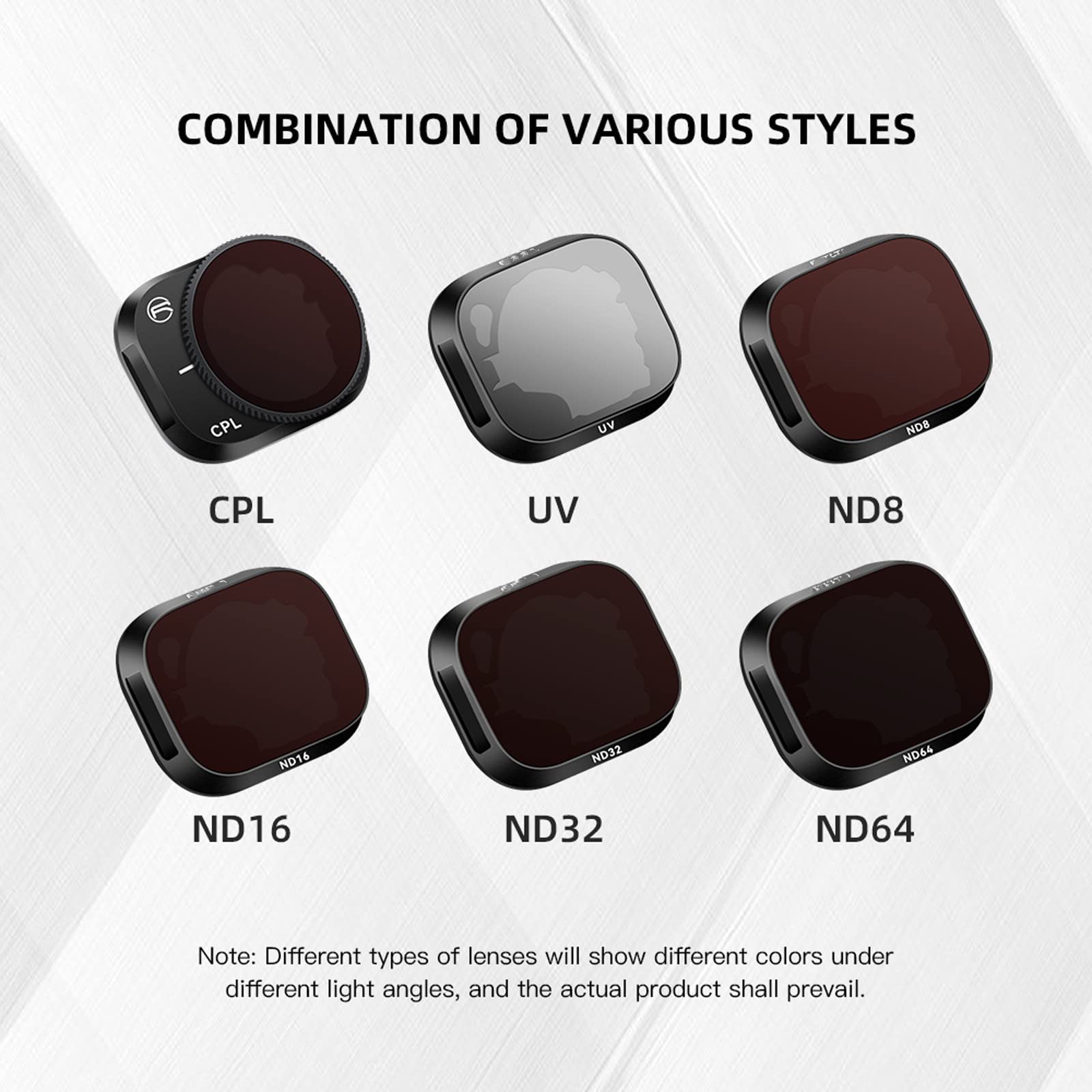 Filtres d'objectif compatibles pour DJI Mini 3 Pro, Drone ND8/16/32/CPL caméra polariseur Drones polarisant caméra Objectif Filtre Cadre Accessoires (ND32)