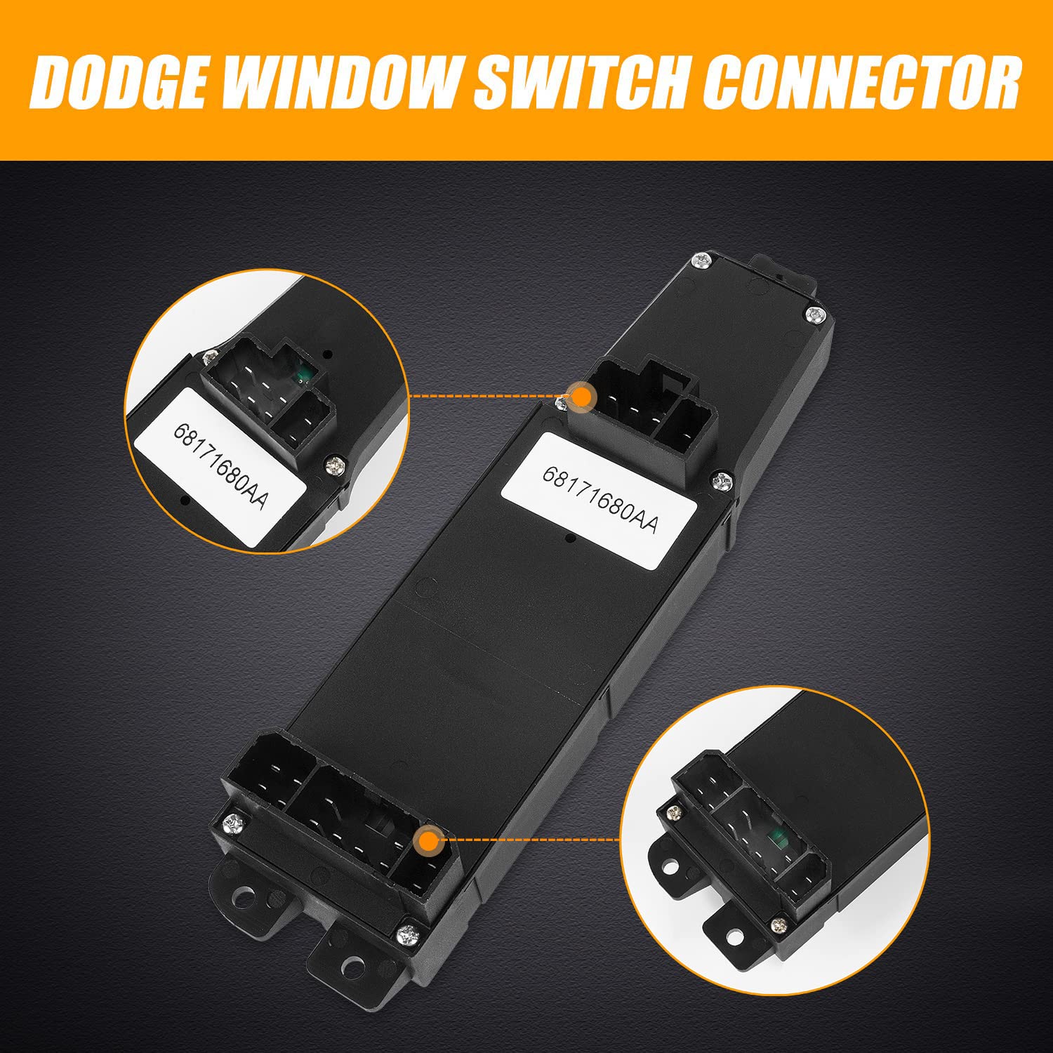 Black Master Power Window Switch with with Bezel (Driver & Passenge Compatible with 2002-2010 Dodge Ram 1500 2500 3500 2001-2003 Durango 2005-2009 Sprinter 2500 3500