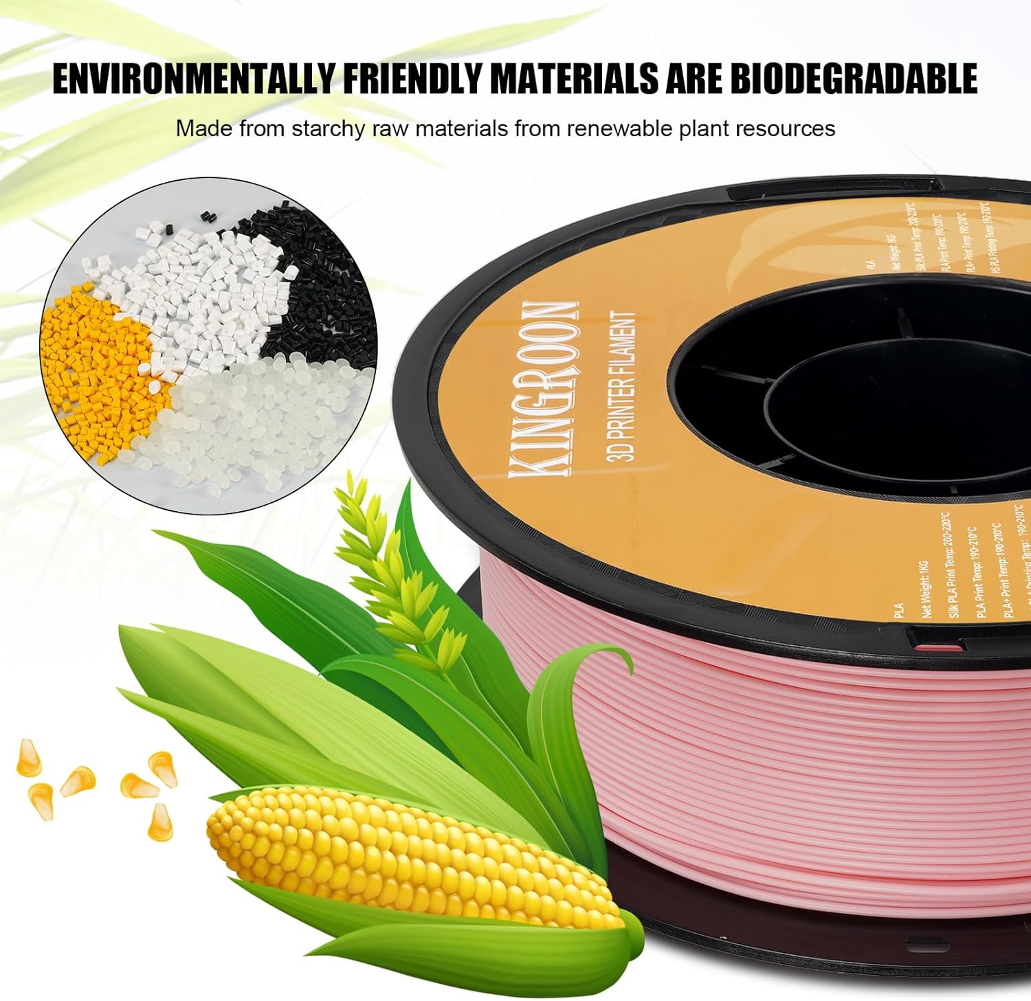 Kingroon High Speed PLA 3D Printer Filament 1.75mm, 3D Printer Rapid Filament for 30-600mm/s Hyper Printing Filament, Dimensional Accuracy +/- 0.03 mm, 1kg Plastic Spool(2.2lbs) (Pink) - Image 8