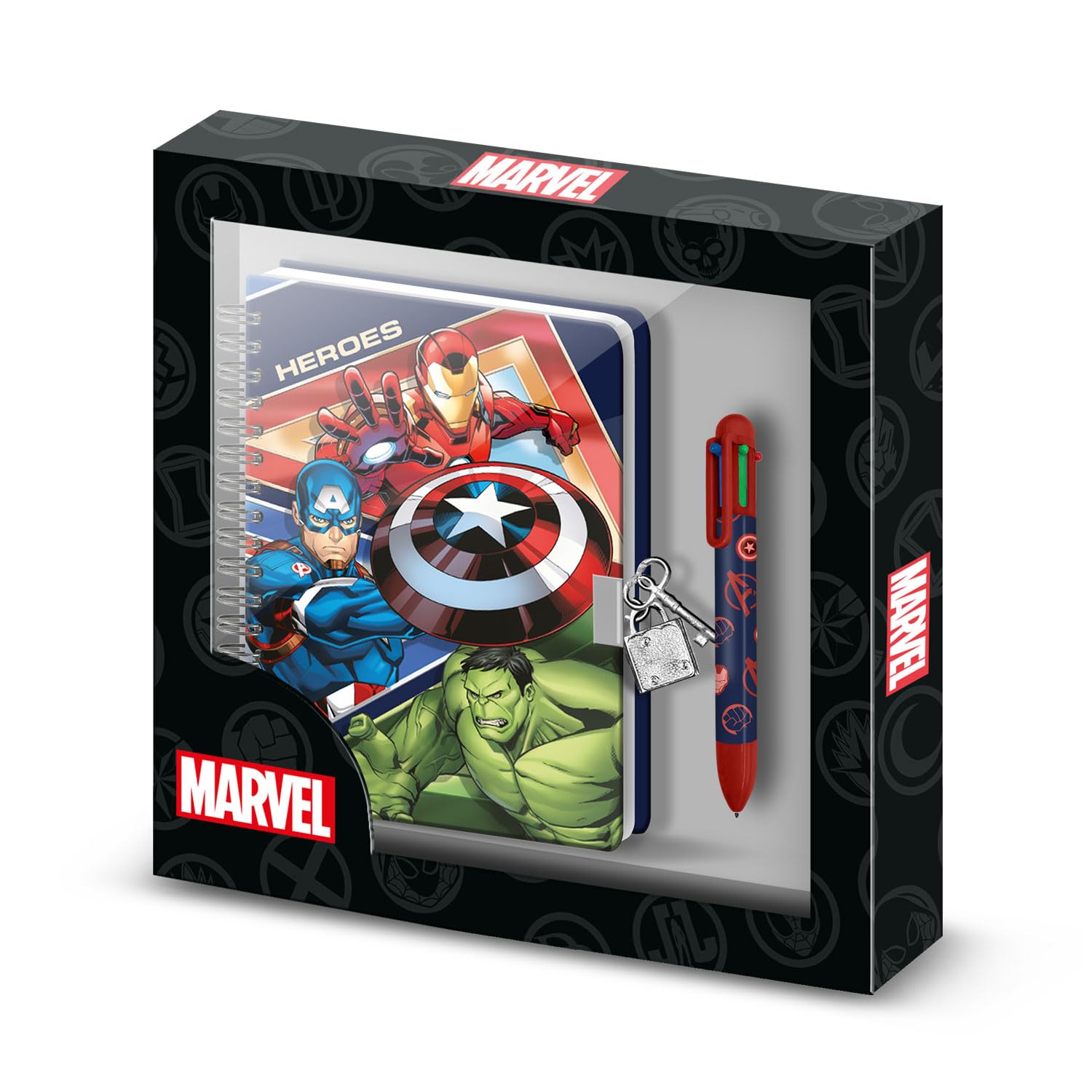 Karactermania Unisex Multicolore Child's Diary And Pen Marvel Avengers