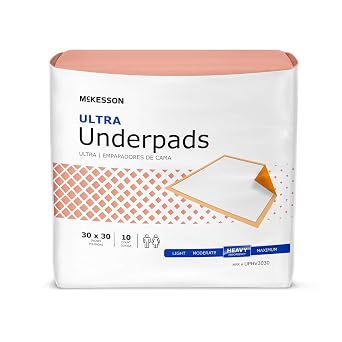 McKesson Ultra Underpads, Incontinence Bed Pads 30 x 30 [100 Count], Heavy Absorbency, Disposable Chux Pads for Adults, Elderly, and Baby, Pee Pads