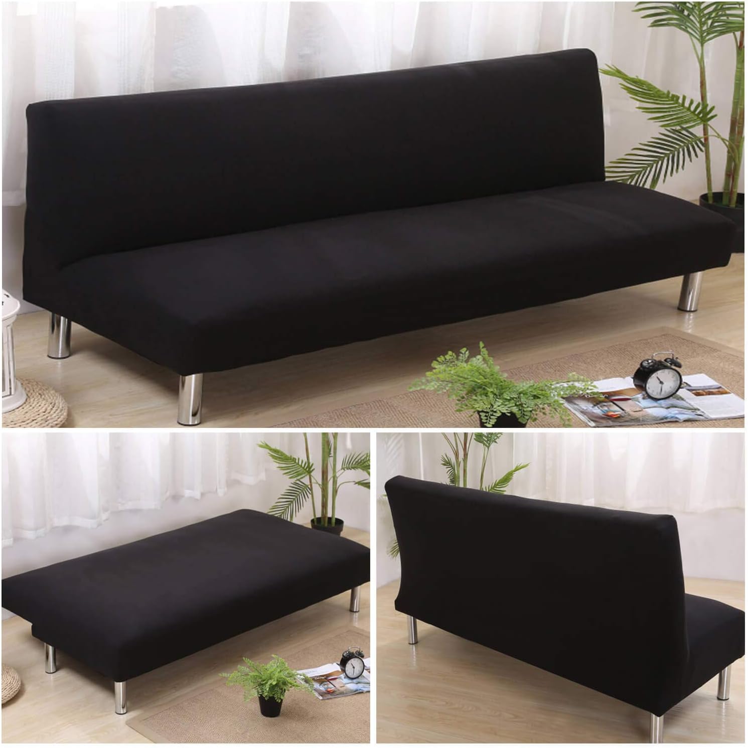 Stretch Sofa Slipcover Armless - Spandex Anti-Slip Soft Couch Sofa Cover, Washable Furniture Protector with Elastic Bottom for Kids, Pets