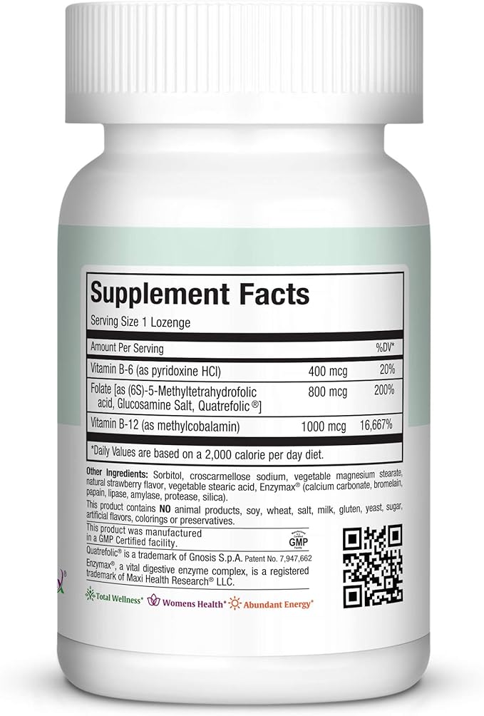 Maxi Health Methyl Folate con B12 y B6, 90 Lozenges miniatura 3