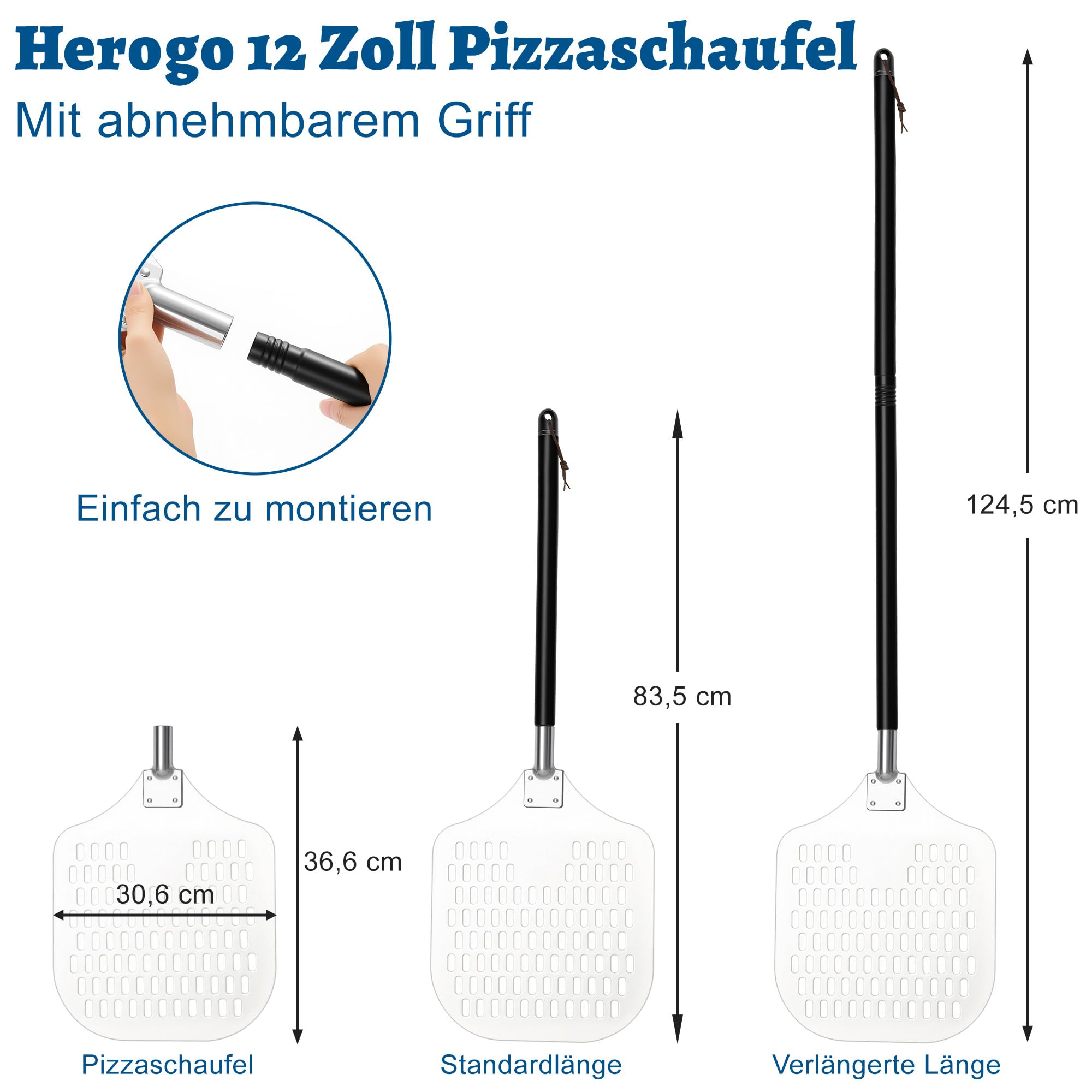 Herogo Pala para pizza (perforada 12 pulgadas)