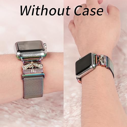 Miniatura 6 de YouthRun Magnetic Band for Women Compatible with Apple Watch Band 38mm 40mm 41mm 42mm 44mm 45mm Milanese Stainless Steel Loop with Bling Protective