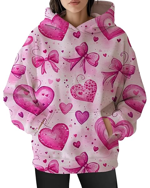 Womens Cat Print Hoodies Trendy Funny Cat Graphic Long Sleeve Sweatshirt Y2k Street...