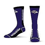 For Bare Feet NFL BALTIMORE RAVENS MVP Crew Sock Team Color Large