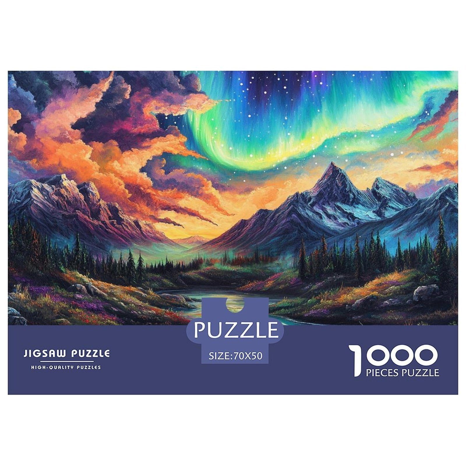 Puzzles Aurora 1000 Pieces Challenge Game for Adults,Fantasy Nature Impossible Jigsaw Puzzle 1000 Piece Educational Game Home Decoration 70x50cm/1000pcs