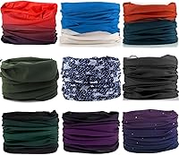 Vista 18 de KINREE 9PCS Face Mask Bandanas Headband Head Wrap Scarf Neck Warmer Headwear Balaclava for for Dust Sun Wind
