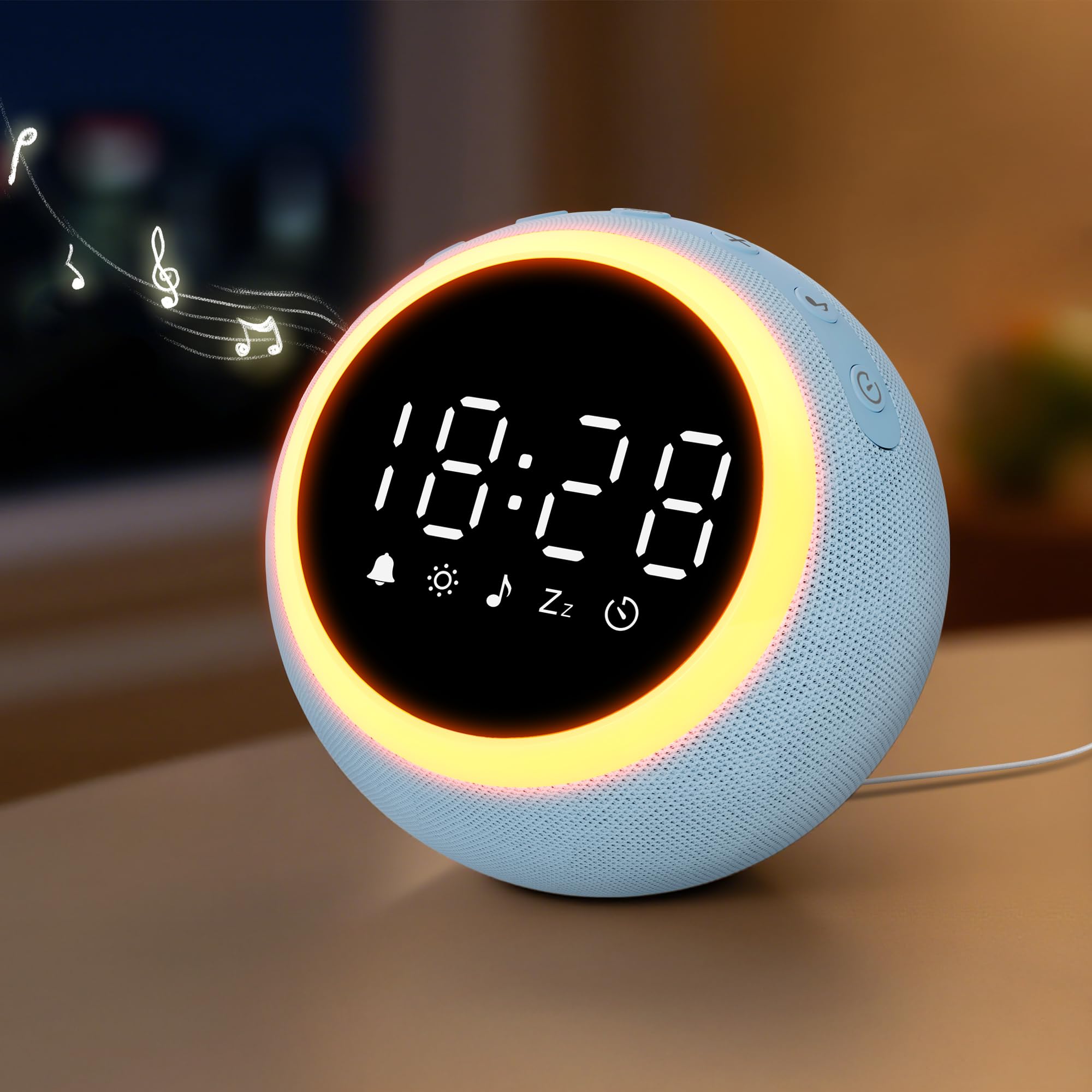 Maxstar Sveglia Digitale Intelligente con 25 Suoni Rilassanti, Luci Notturna,Snooze,Timer,Volume e Luminosità Regolabili - Sveglia da Comodino per Bambini,Adulti (Macchina Rumore Bianco per Dormire)
