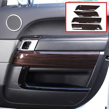 For Landrover Range Rover Sport RR Sport 2014-2018 ABS Plastic Car Interior Door Decoration Panel Cover Trim Accessories 4pcs/set Carbon Fiber