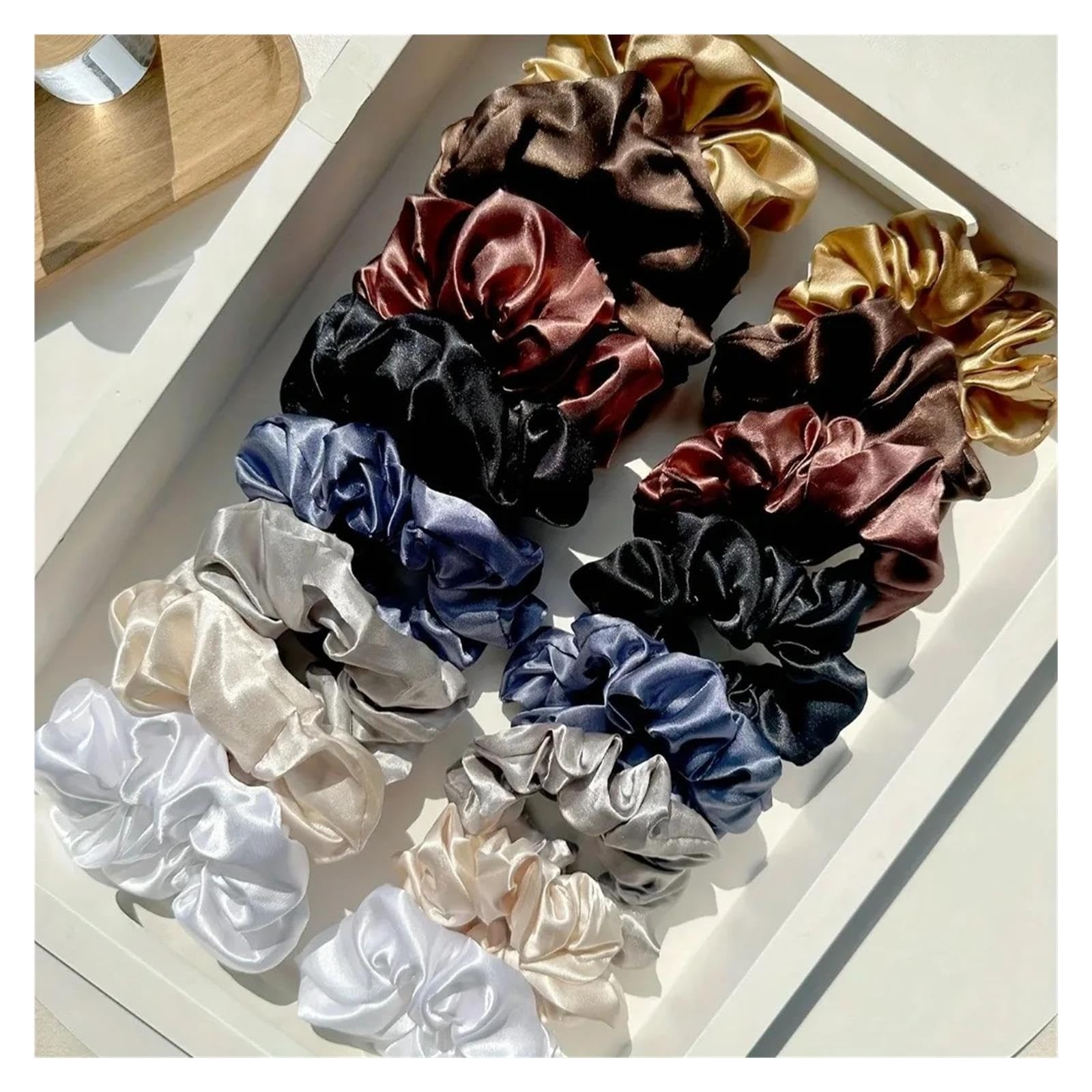 satin scrunchie 16-teilige Satin-Haargummis for Damen