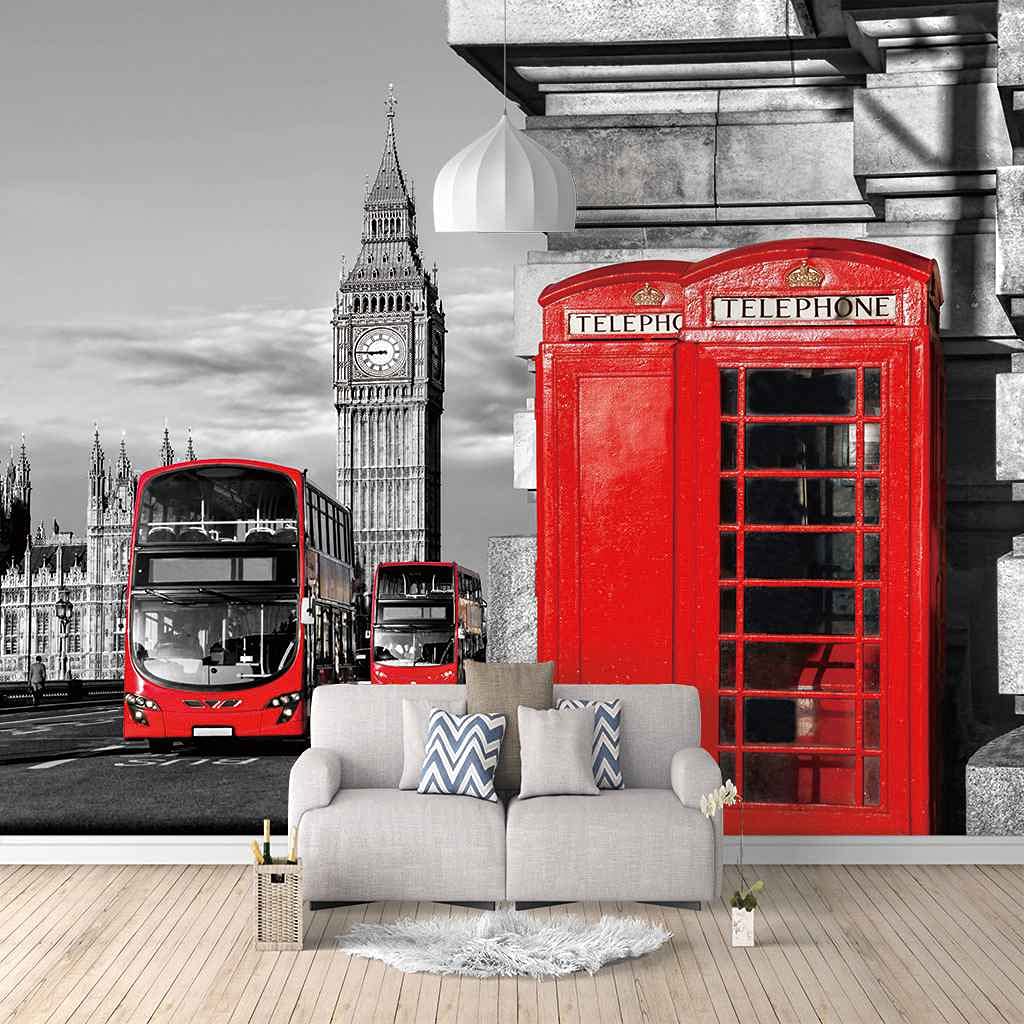 Papier Peint Photo Londres 3D Poster Géant pour Salon Moderne et Bureau Style Urbain