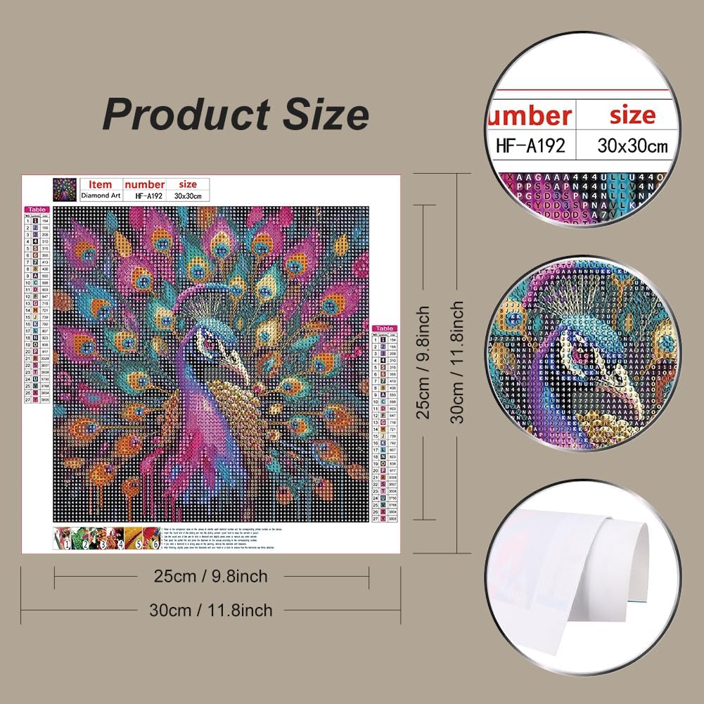 hill froeistung Colorful Peacock Diamond Painting Kits for Adults image 3