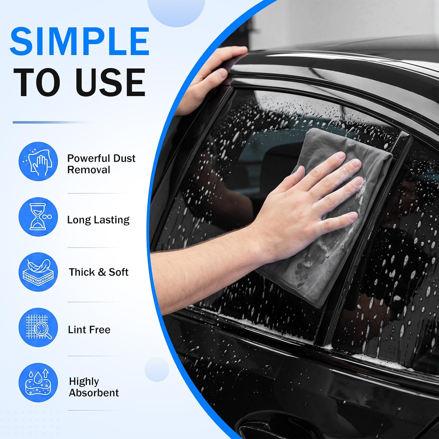 Shimeyao 10 Pcs 13"x17" 10 Car Shammy Cloth for Car Drying, Super Absorbent Chamois Towels, Reusable Scratch Free Wash Drying Towels for Auto Detailing, Rv, Boat, Motorcycle (Dark Color)