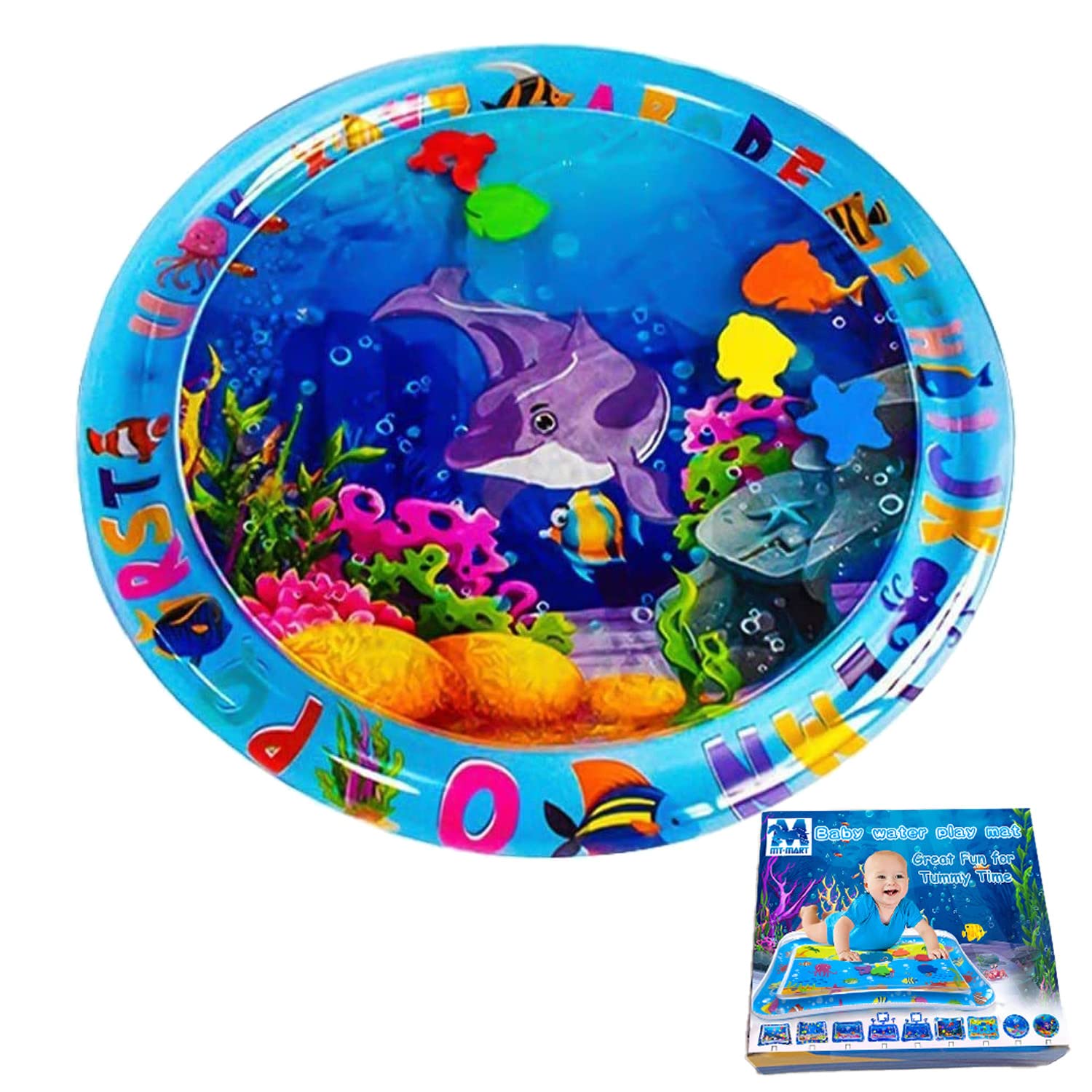 Baby Water Mat, Water Baby Game mat, Inflatable Baby Play Mat and Toddlers is The Perfect Fun time Play Activity Center Your Baby's Stimulation Growth, multi color