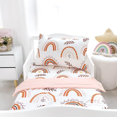 Miniatura 8 de Pea Pod Juego de ropa de cama de 4 piezas para niños pequeños, juego de edredón azul de primera calidad para cuna, incluye sábana encimera, sábana