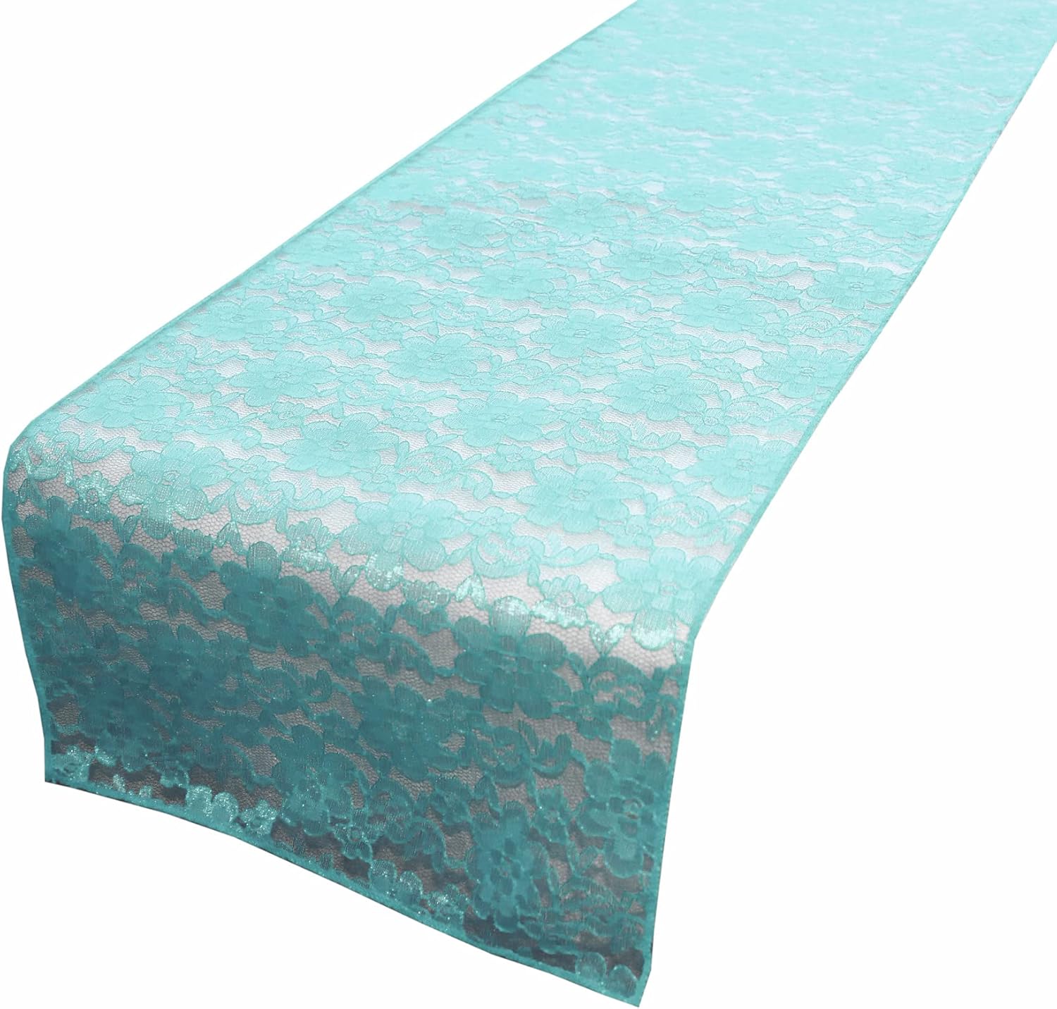 Zen Creative Designs 10 Pack Floral Lace Table Runner Sheer Lace Event Party Wedding Table Decor (12" by 60", Champagne)