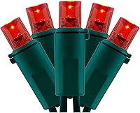 Vista 13 de YULETIME 200 luces LED de Navidad de gran angular de color blanco cálido, cable verde de 66 pies, certificado UL, juego de luces navideñas de 0.197