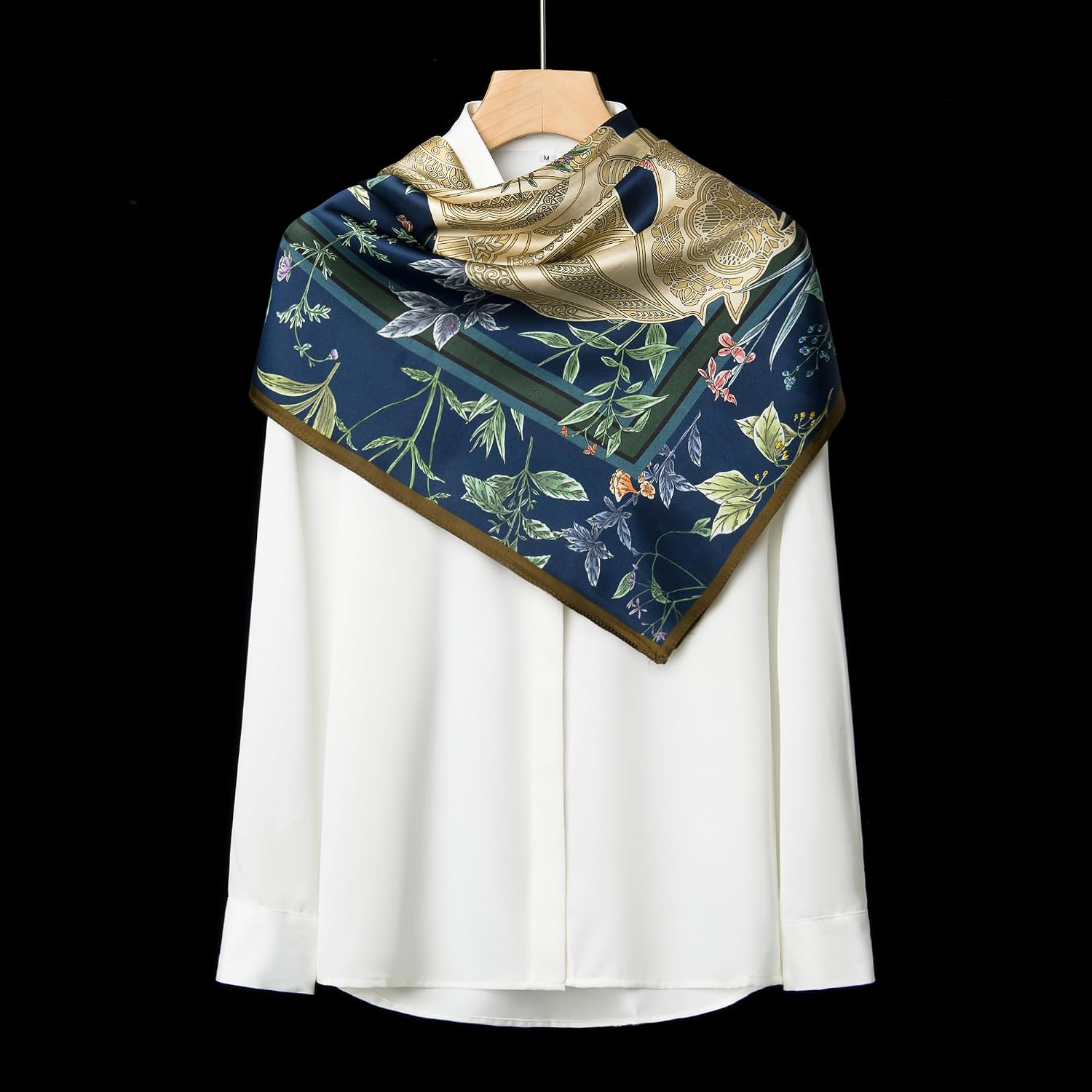 100% Mulberry Silk Scarf 35" Large Square - Women's Soft & Lightweight Wrap