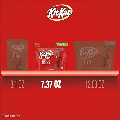 Miniatura 7 de KIT KAT THiNS - Paquete compartido de dulces de oblea de chocolate con leche, 7.37 onzas