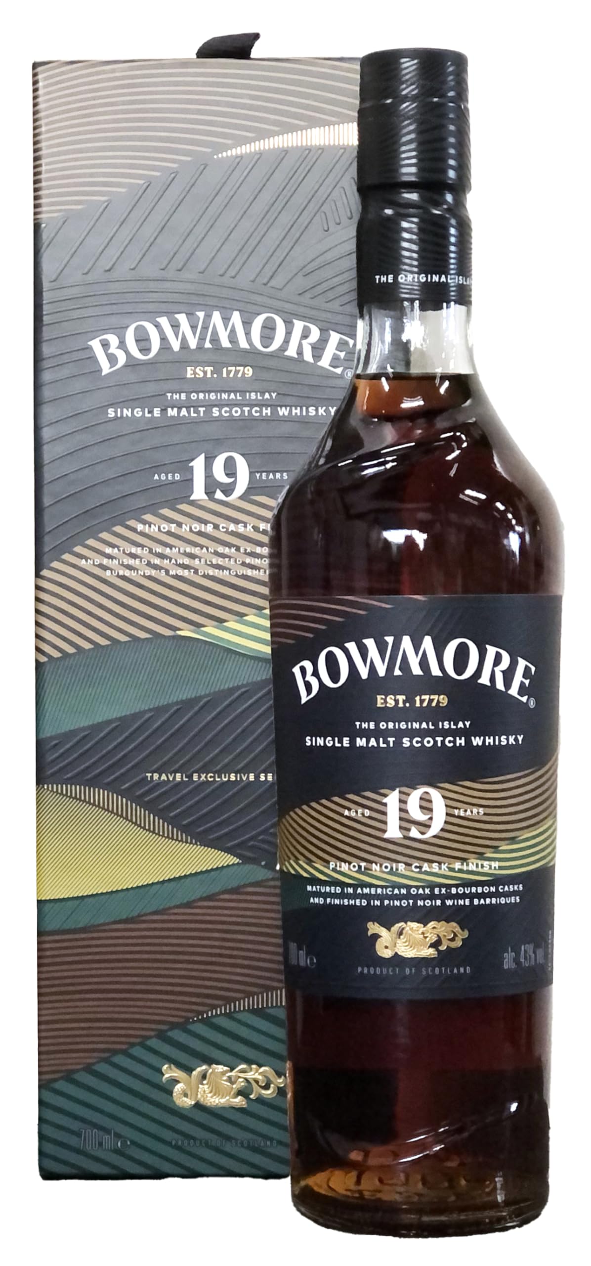 BOWMORE 19年 シングルモルトウイスキー 700ml Amazon.co.jp: ボウモア 19年 ピノノワールカスクフィニッシュ 43