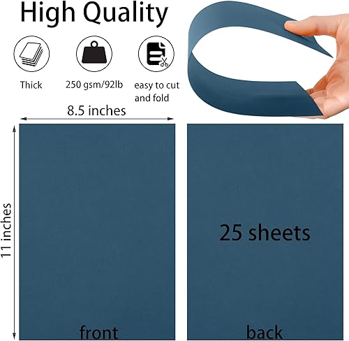 Vista 119 de 25 hojas de papel de cartulina roja de 8.5 x 11 pulgadas, papel grueso de 92 libras para álbumes de recortes, invitaciones, impresión y tarjetas