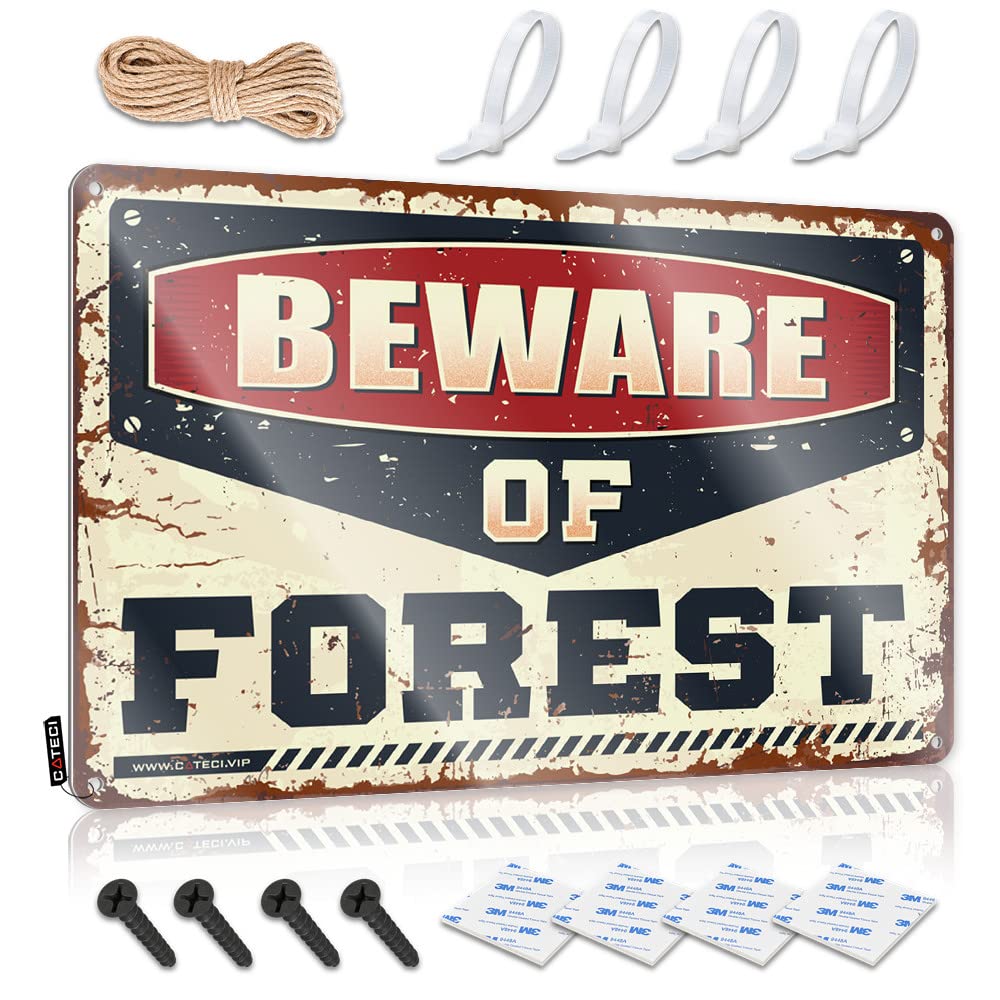 Ibwnbbusn One Color Bar Rules Tin Metal Sign Beware Of Forest Tin Sign Metal Bar Decor Metal Signs For Home Bar