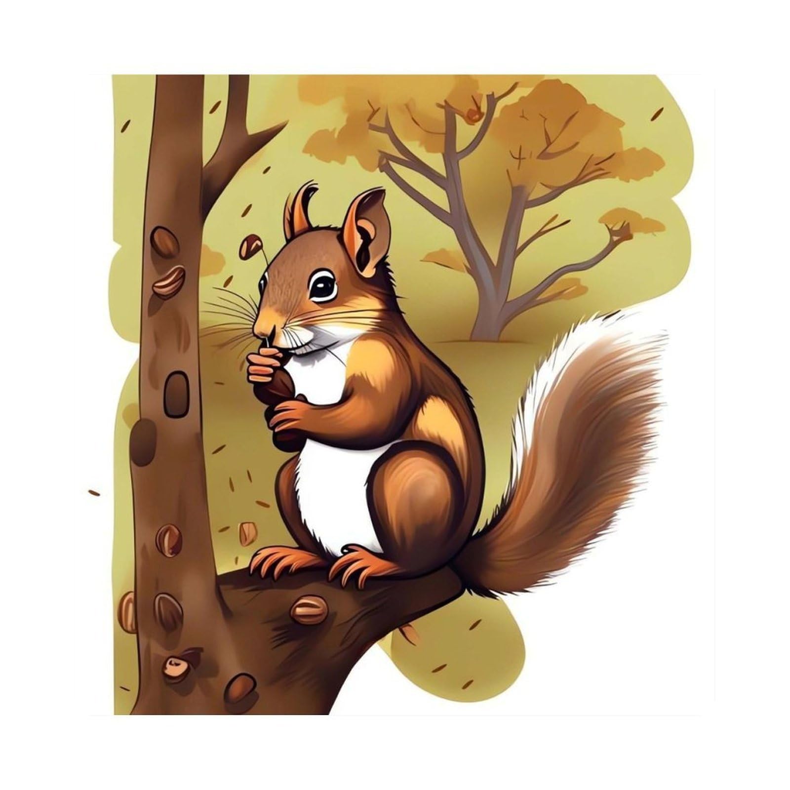 LZQPOEAS Nut-eating Squirrel Square Acrylic Wall Hanging, 8-Inch Acrylic Wall Art with Rope, Premium Wall Plaque Ornament Decor for Home, Living Room, Office, Fireplace & Festive Gifts