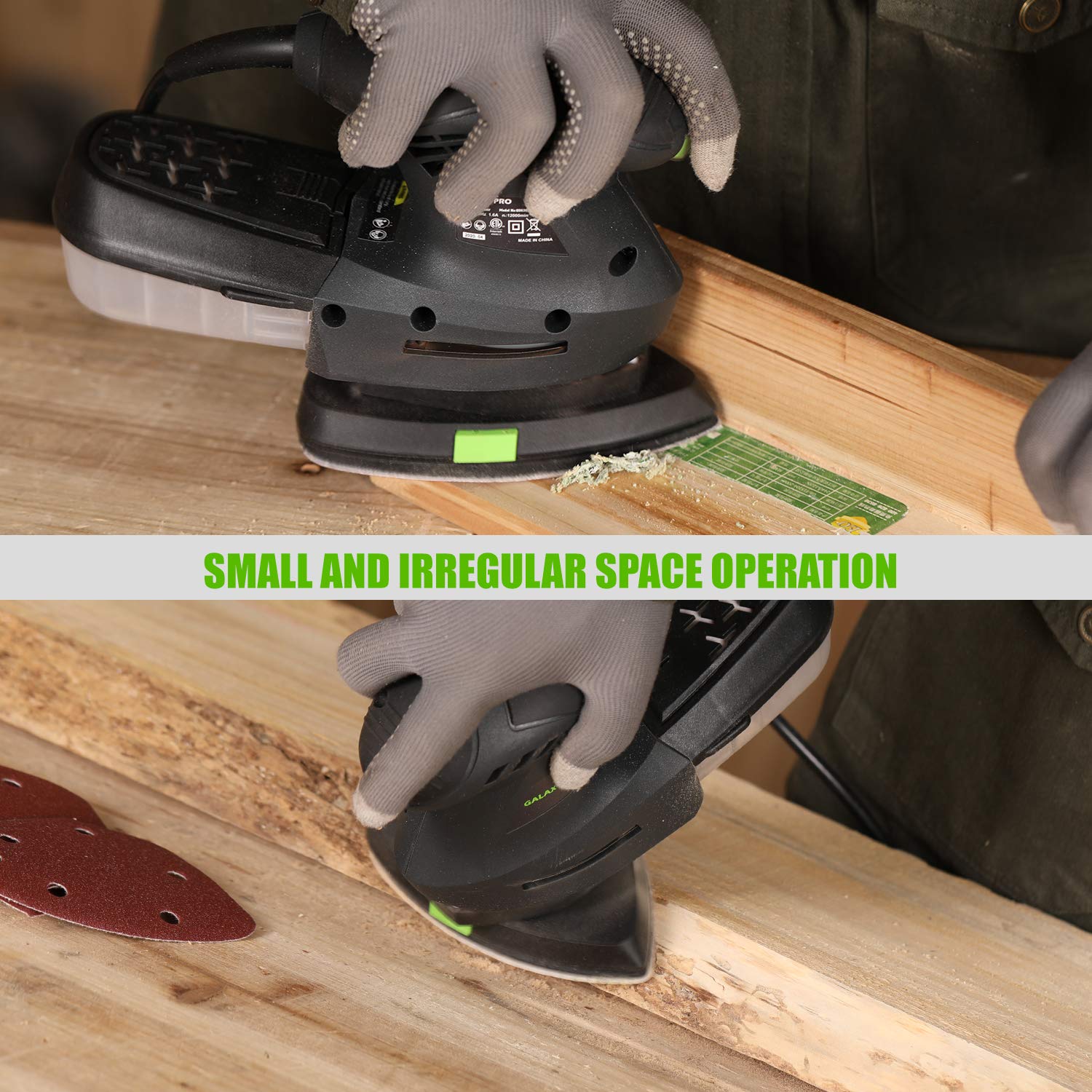 GALAX PRO Electric Orbital Sander,12000 OPM Detail Sander with 10