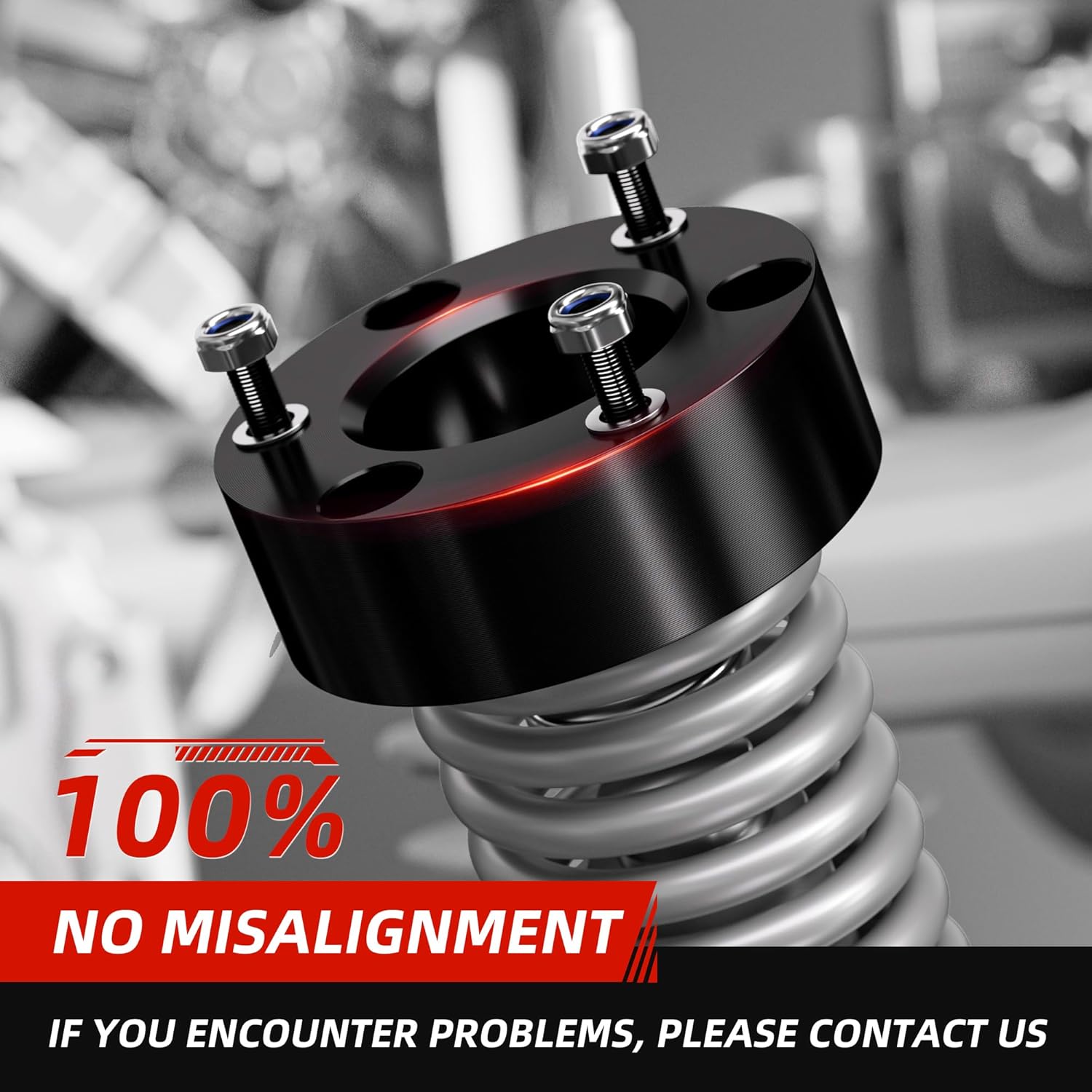 3" Leveling Lift Kits for F150 2004-2023, 3in Front Chassis Level Kit Compatible With Ford F-150 2WD 4WD 2pcs Auminum Suspension Strut Spacers Work On shock Absorber