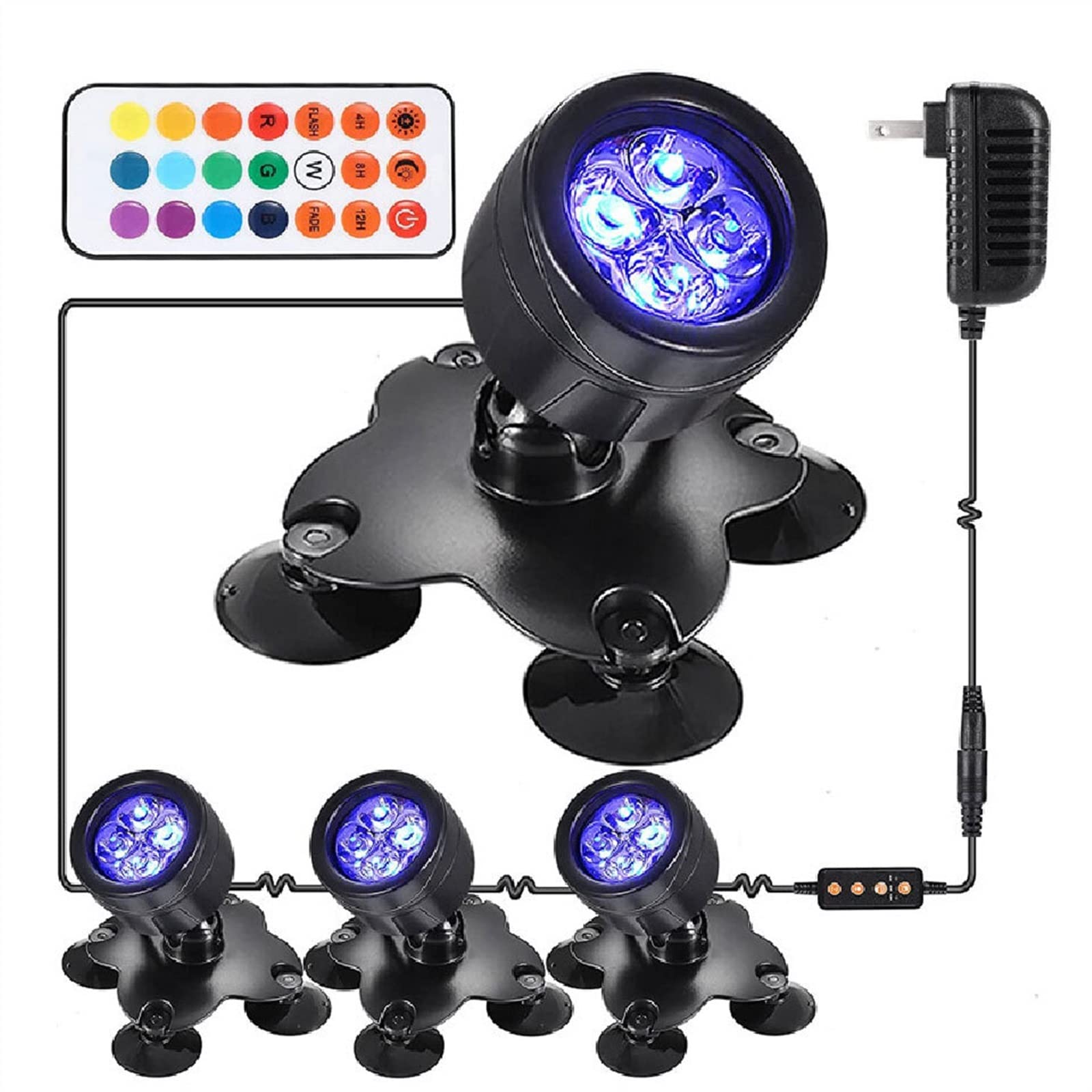 Luz para Piscina Fotos de cambio de color, 1 LED de 2 V Luces de la fuente submarina luces de estanque impermeables focos sumergibles for el agua multicolor Dimmable for jardín de jardín césped Luces