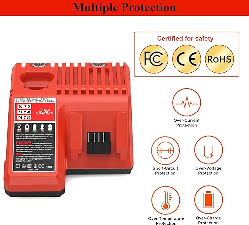 Miniatura 7 de Simple Plus+ Batería de repuesto de 6.0 Ah 12V para Milwaukee M12, paquete de 2 baterías de iones de litio de 12 V compatibles con herramientas