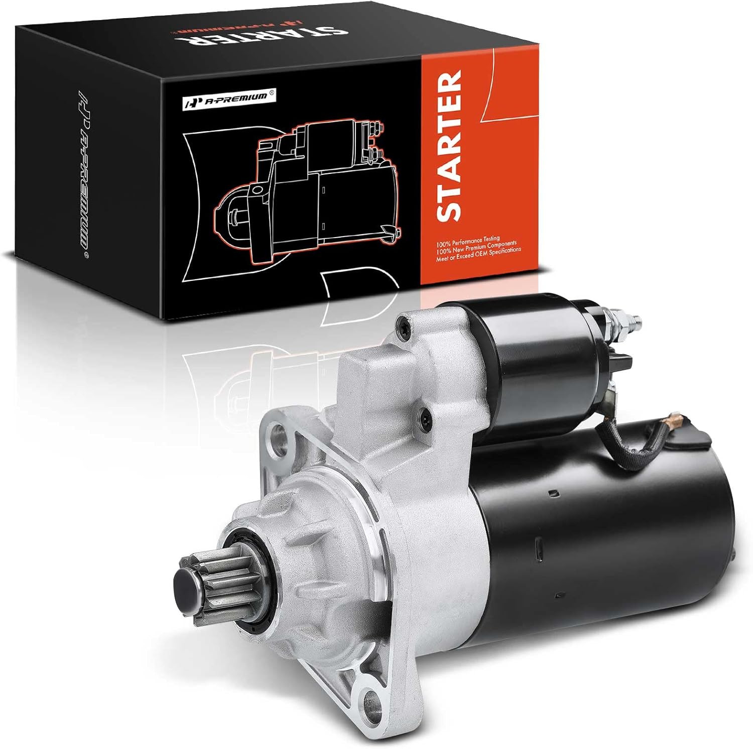 A-Premium Starter Motor Compatible with Volkswagen Jetta 03-04 2.8L, R32 2004 3.2L, Beetle 00-01 1.8L, Golf & Audi TT, Quattro TT 2001 1.8L, 12V 2.0KW 10 Teeth CCW, Replace# 0001125018, 0001125019