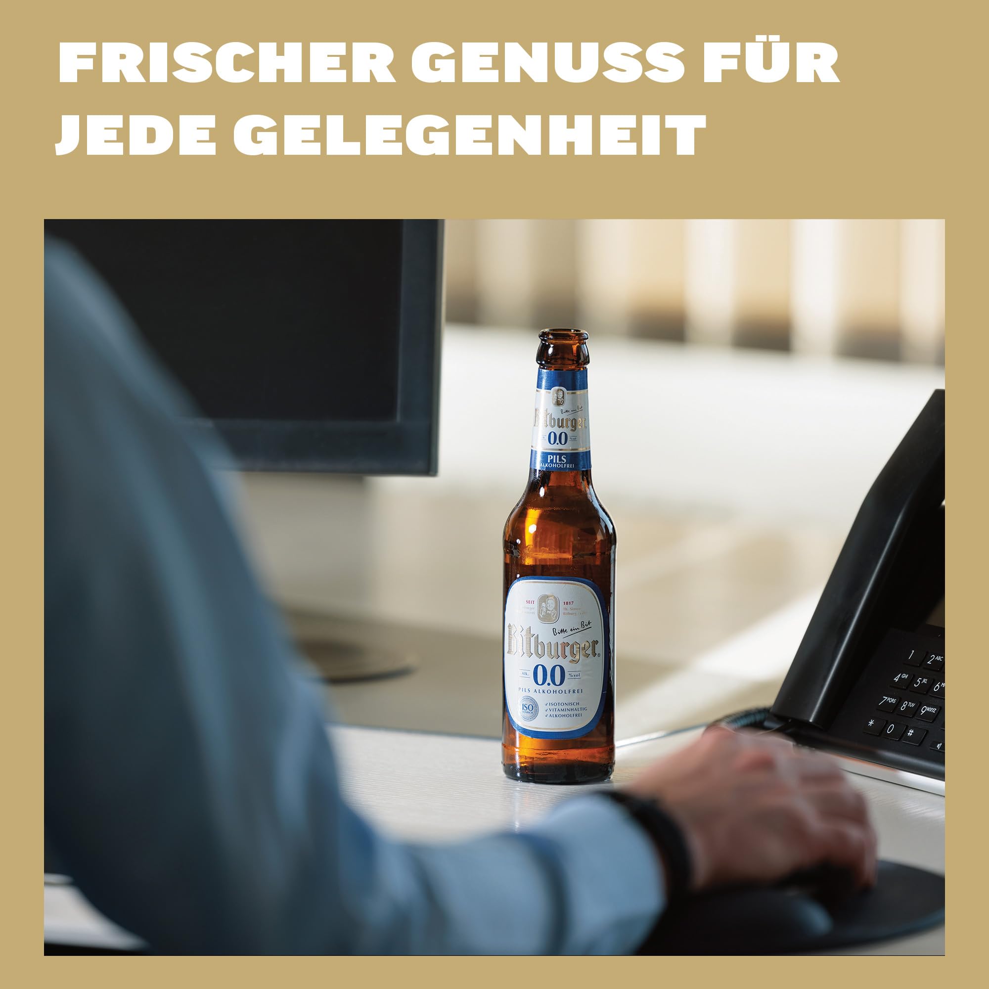 Bitburger 0,0% Pils Alkoholfrei - Dosen-Bier (24x 0,5l) - Isotonisch - Nach Deutschem Reinheitsgebot Gebraut - WM Edition: nur so lange der Vorrat reicht