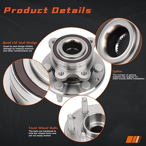 Miniatura 5 de DRIVESTAR 515167 (4WD) Conjunto de cojinete de rueda delantera y cubo para Chevrolet Colorado 2015-2021, GMC Canyon 2015-2021 con 6 lengüetas