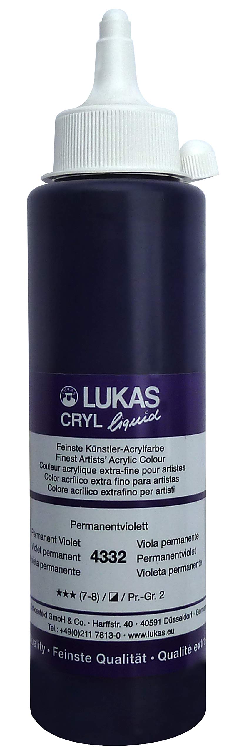 Lukas Cryl Liquid Acrylic 250 ml Bottle - Permanent Violet