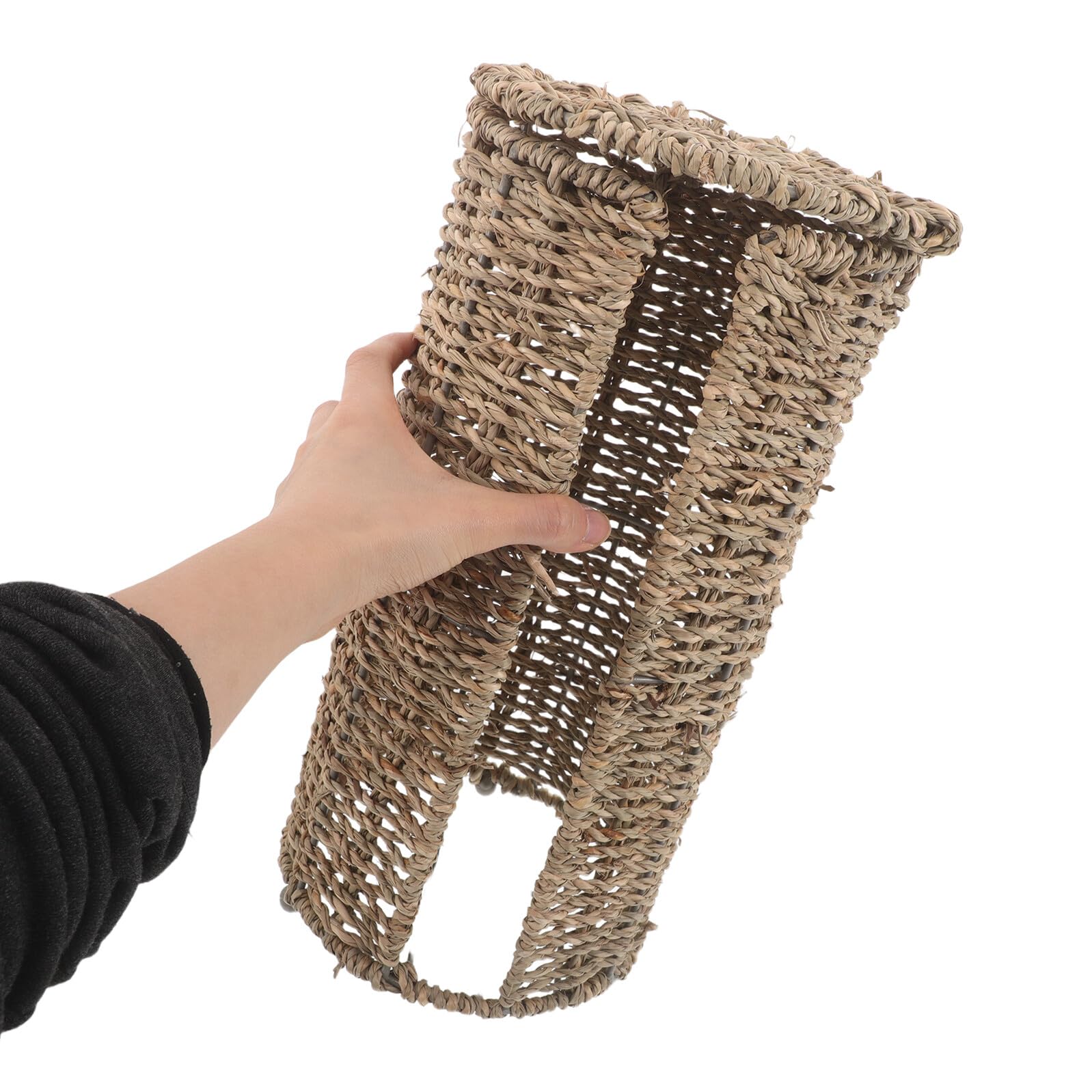 Cesta de Almacenamiento para Papel Higiénico de Hierro y Ratán | Portarrollos Tejido para Homestays, Forma Compacta y Ligera, Resistente Deformación
