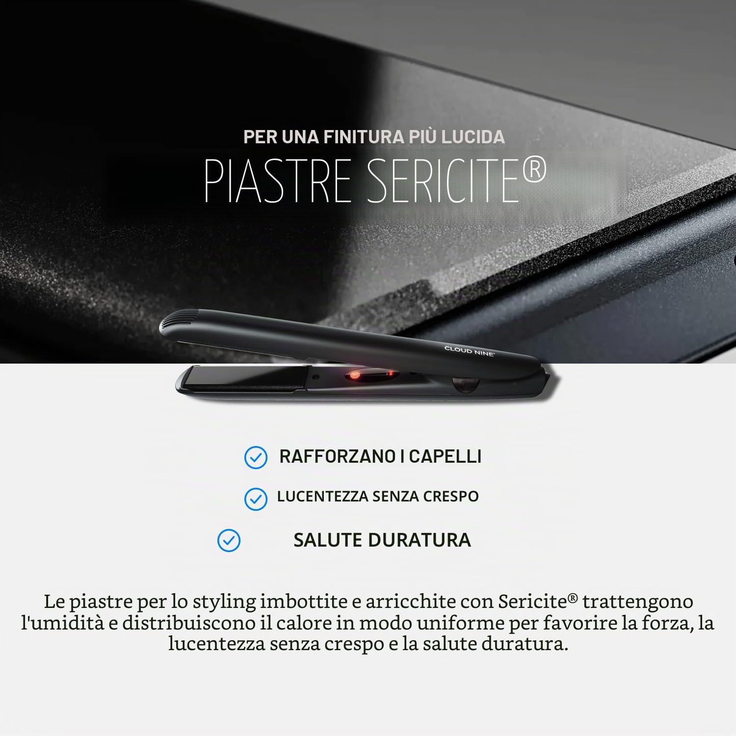 CLOUD NINE Piastra per capelli The Touch Iron | Controllo della temperatura variabile Tecnologia Quick Heat Touch Piastre galleggianti in ceramica Spring Flex Styling