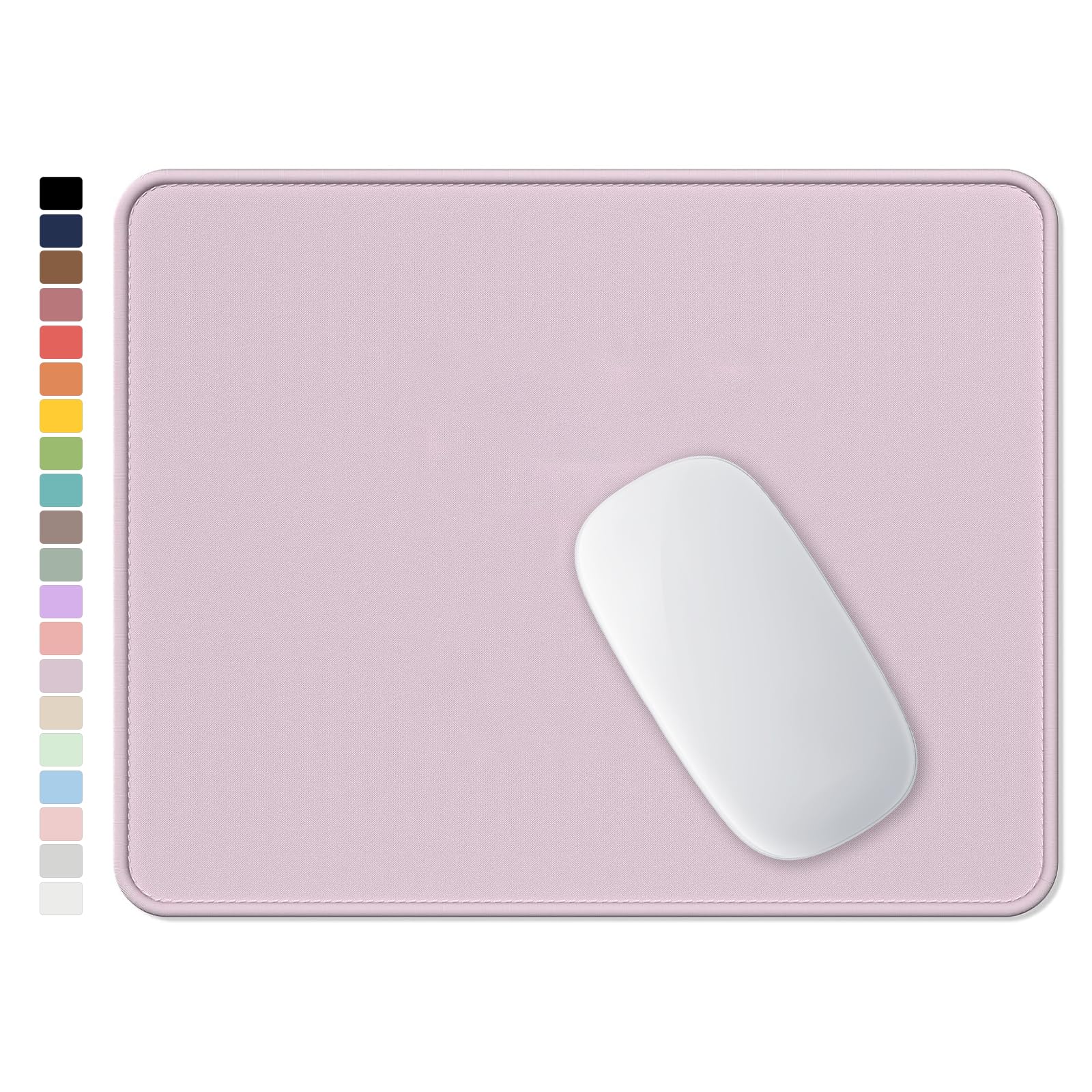 Hsurbtra Mouse Pad, Premium-Textured Square Mousepad 10.2 x 8.3 Inch, Stitched Edge Anti-Slip Waterproof Rubber Pretty Cute Computer Mat for Office Gaming Laptop Women Kids Dark Pink