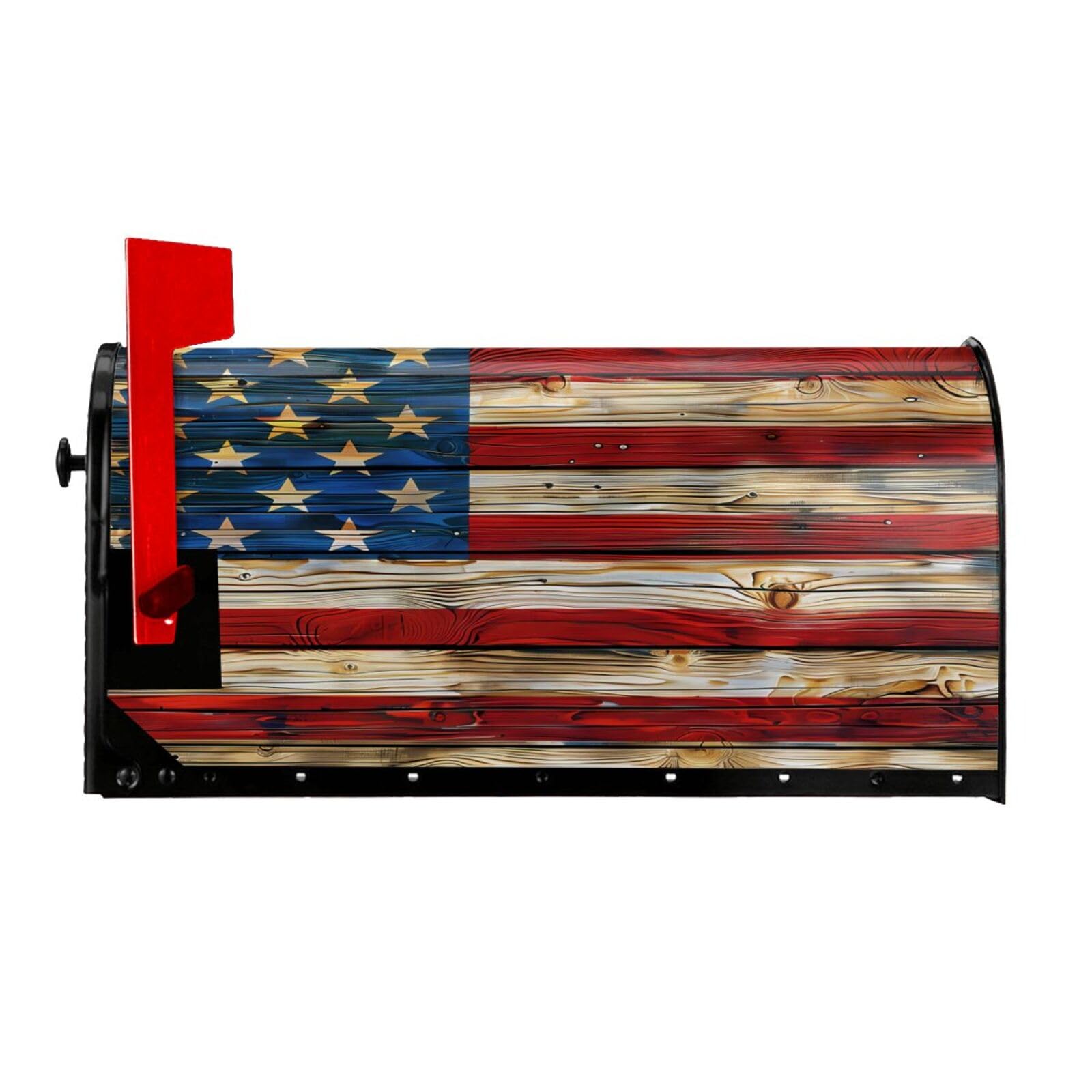 Magnetic Mailbox Cover - Retro American Flag Design, Weatherproof Oxford Material, Standard 21x18 Inches, No Tools Needed