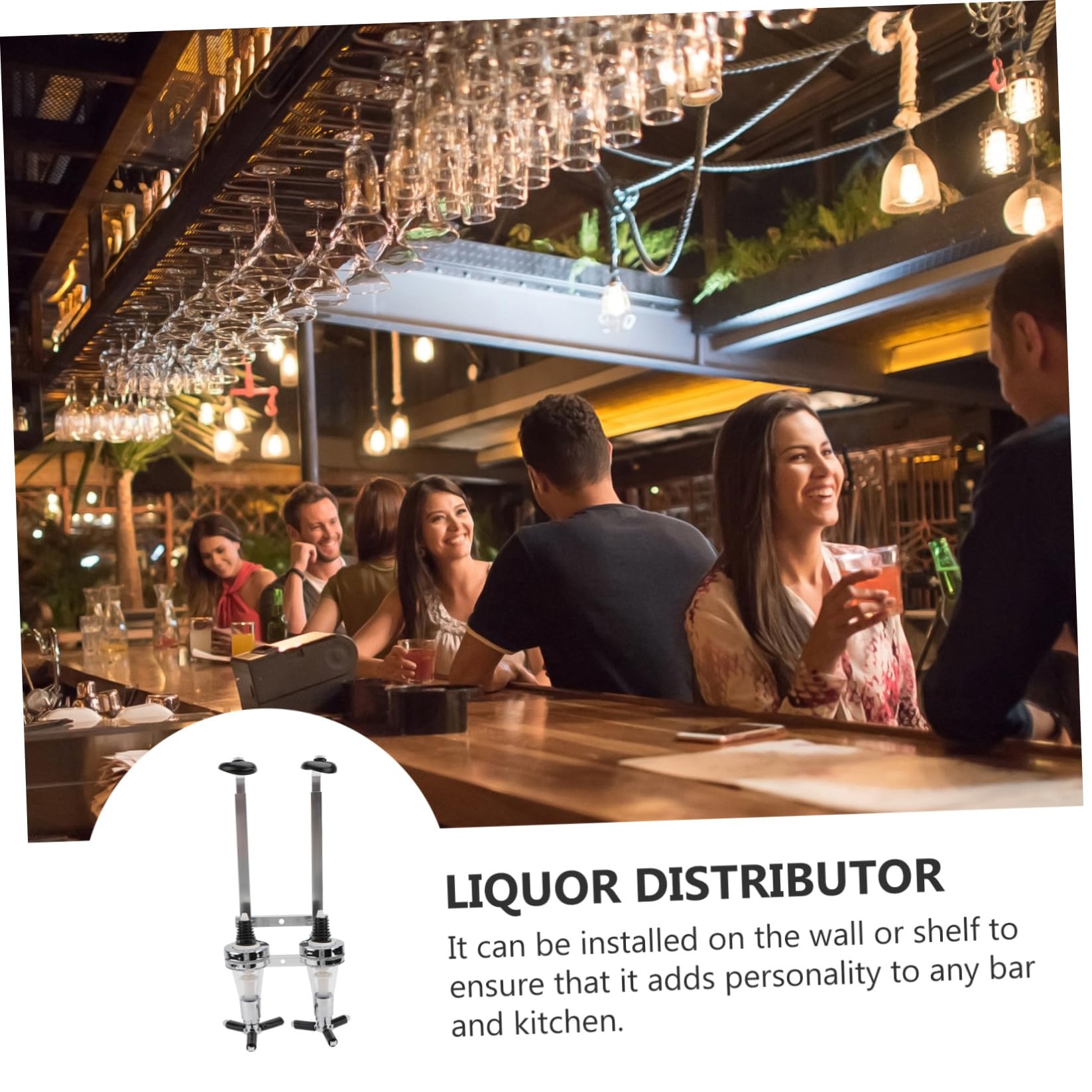 SOLUSTRE Dispensador de Vino para Botellas de Licor Montaje Pared para Estante y Soporte de Botellas de Bar Dispensadores de Licor