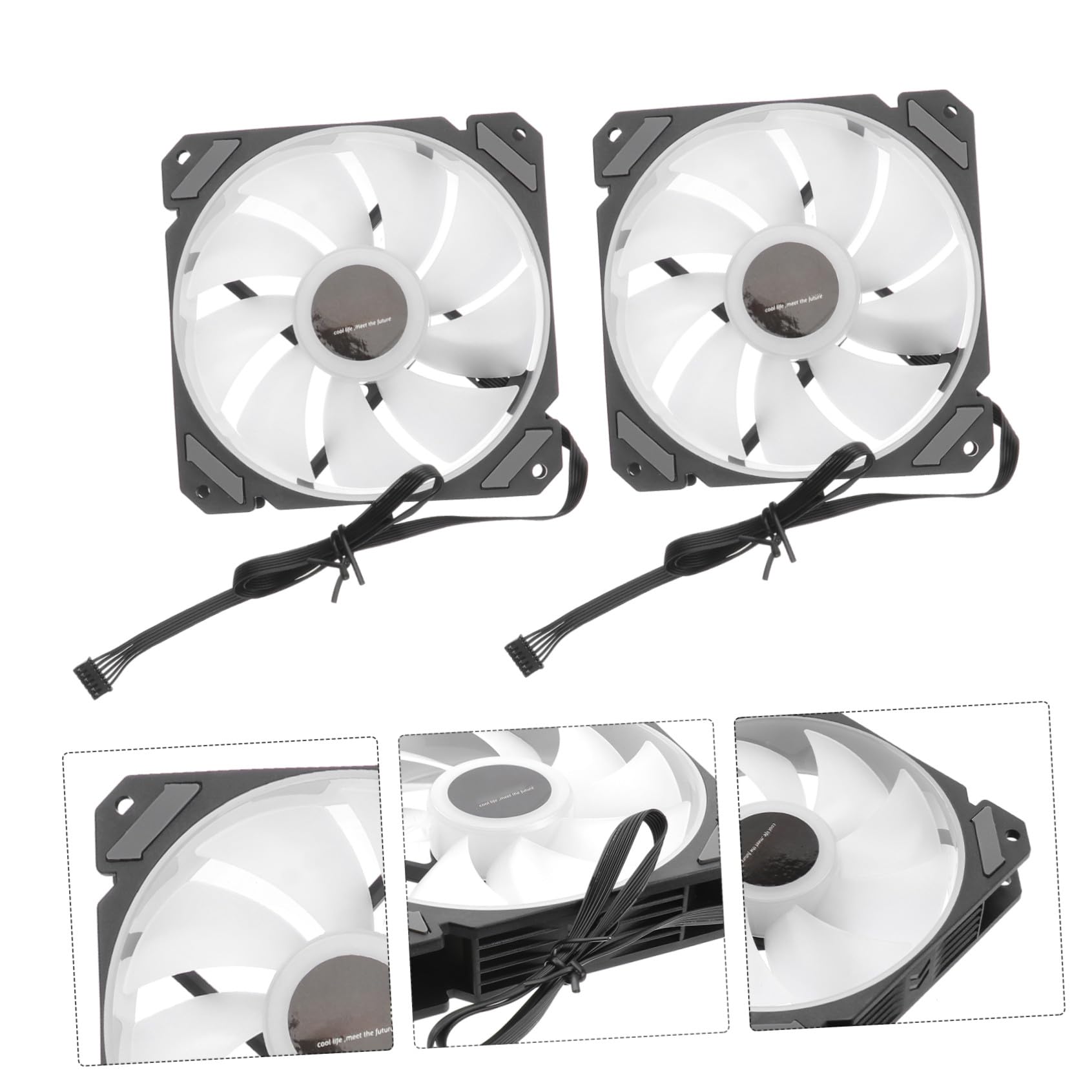 OUNONA Ventilador de Refrigeración LED Rgb de 12cm para Ordenador con Controlador Estándar, y Silencioso, Adecuado para Gaming en Fiesta Verano
