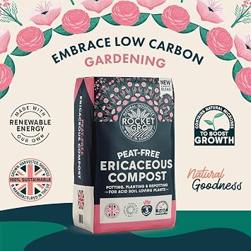 40L Ericaceous Compost, Peat-Free Multi-Purpose Compost, Premium Organic Blend for Acid-Loving Plants, Organic Growing, Ideal for Containers & Garden Beds