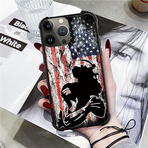 Miniatura 5 de DJSOK Funda compatible con iPhone 15, funda de bandera de fútbol americano para iPhone 15, fundas para hombres y niñas, doble capa, a prueba de