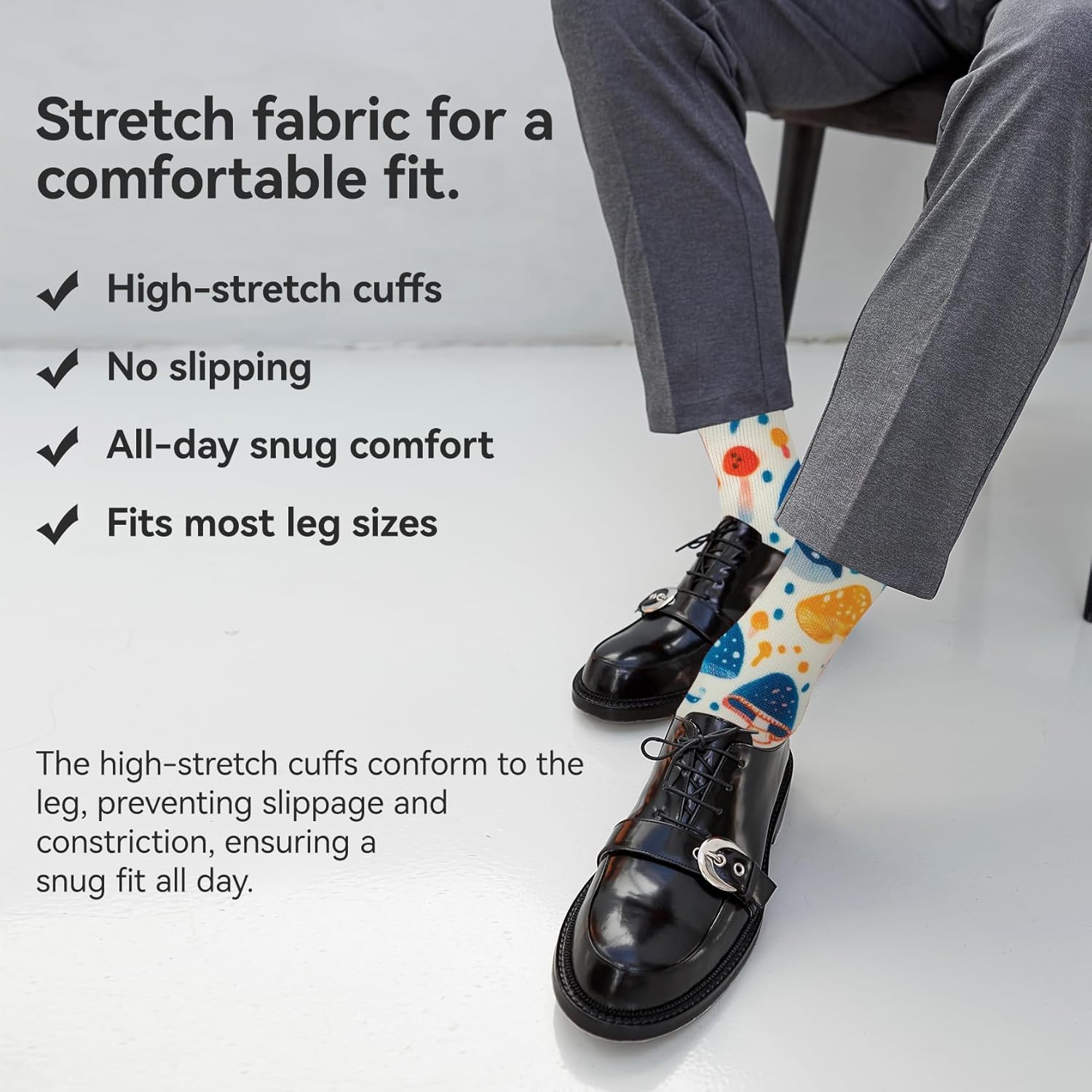 VividPrint Funny Creative Print Crew Socks for Women & Men (3 Pairs), Breathable & Supportive One Size - Image 5