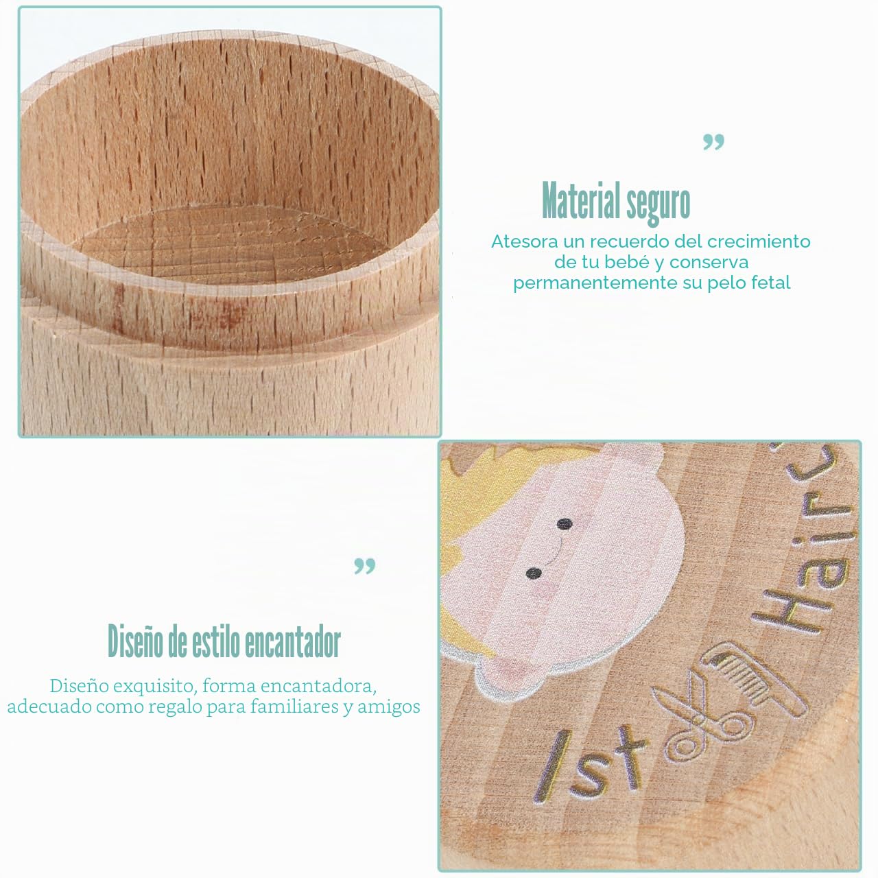 Holibanna Caja De Recuerdos De Corte De Pelo De Bebé Contenedor De Almacenamiento Para Primer Mechón Caja De Pelo De Bebé Para Niños Y Niñas Decoración Del Hogar Y Regalo Para Recién Nacidos
